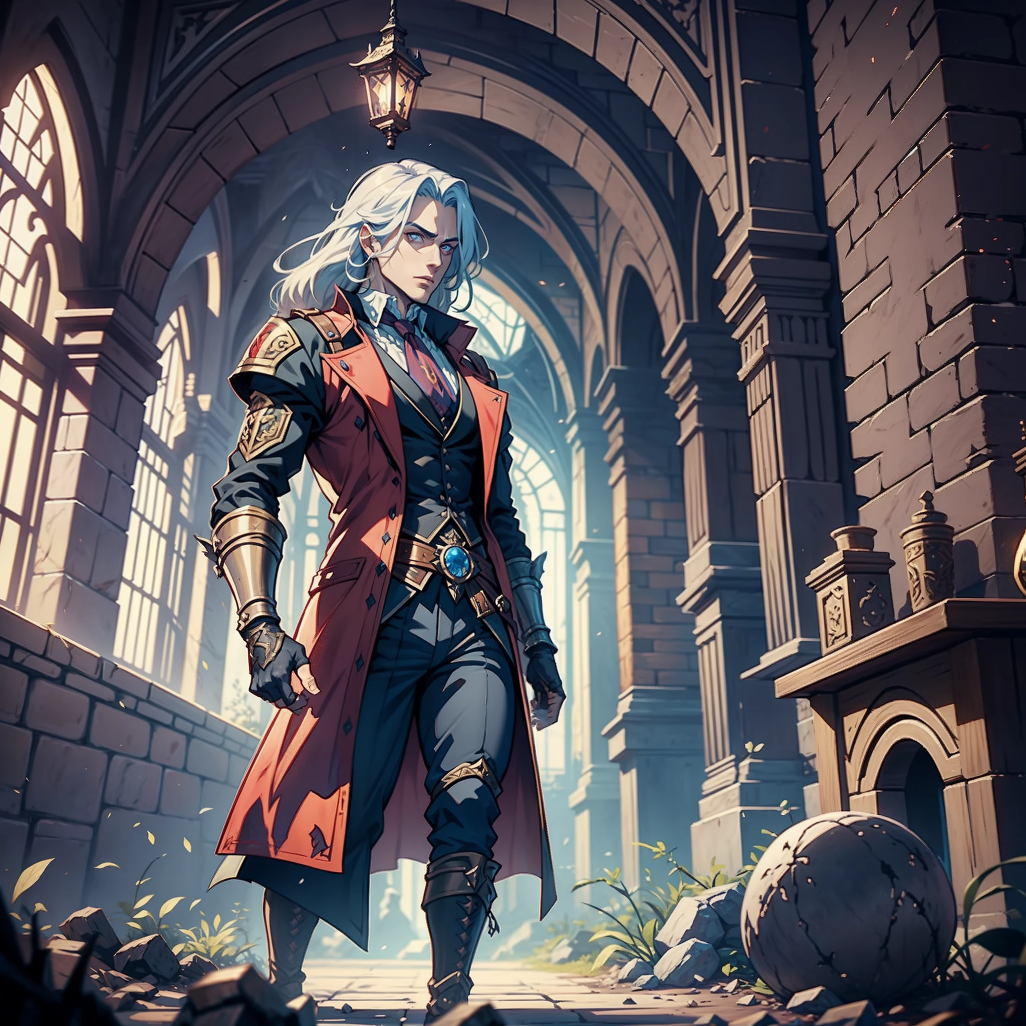 Castlevania Lord of the shadows hyper realistic super detailed cinematic scenes of 7 men discussing ancient Scrolls