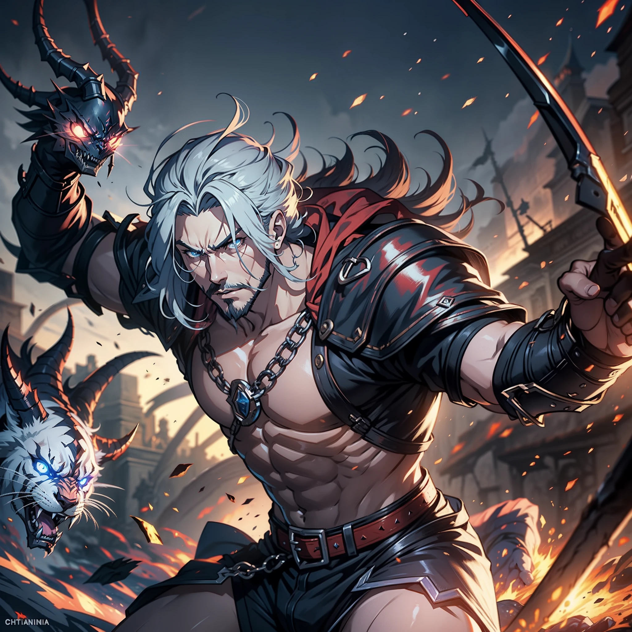 A boy from the oni race from One Piece, he is tall and young, has two horns, he will be wearing pirate attire, His main weapon is a Morning Star, or a club with thorns on the tip.