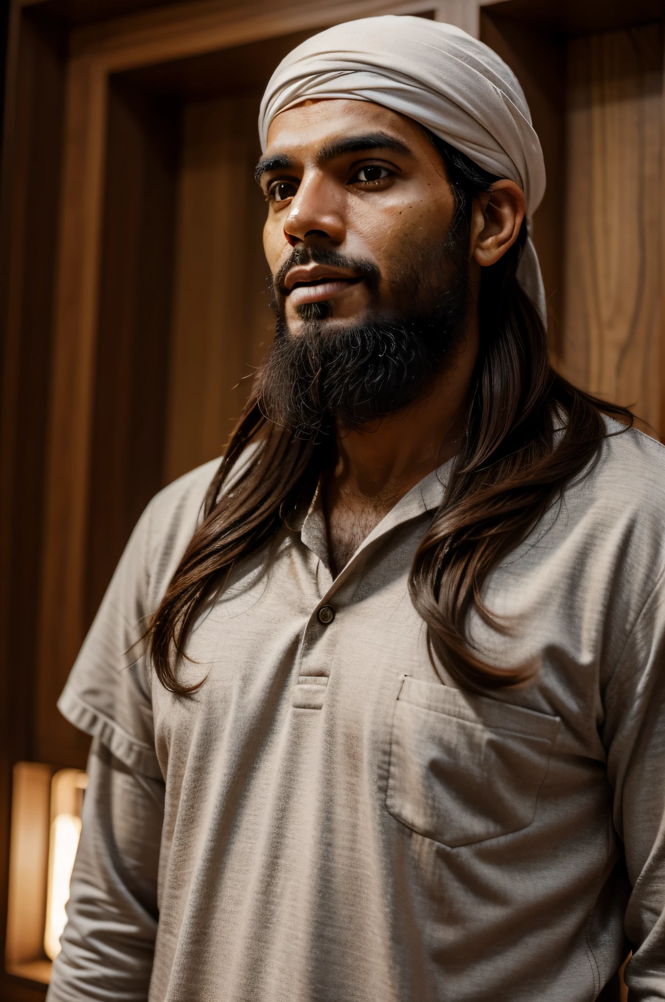 crie um homem realista, judeu, feio, who lived in the time of Jesus Christ, com barba, magro