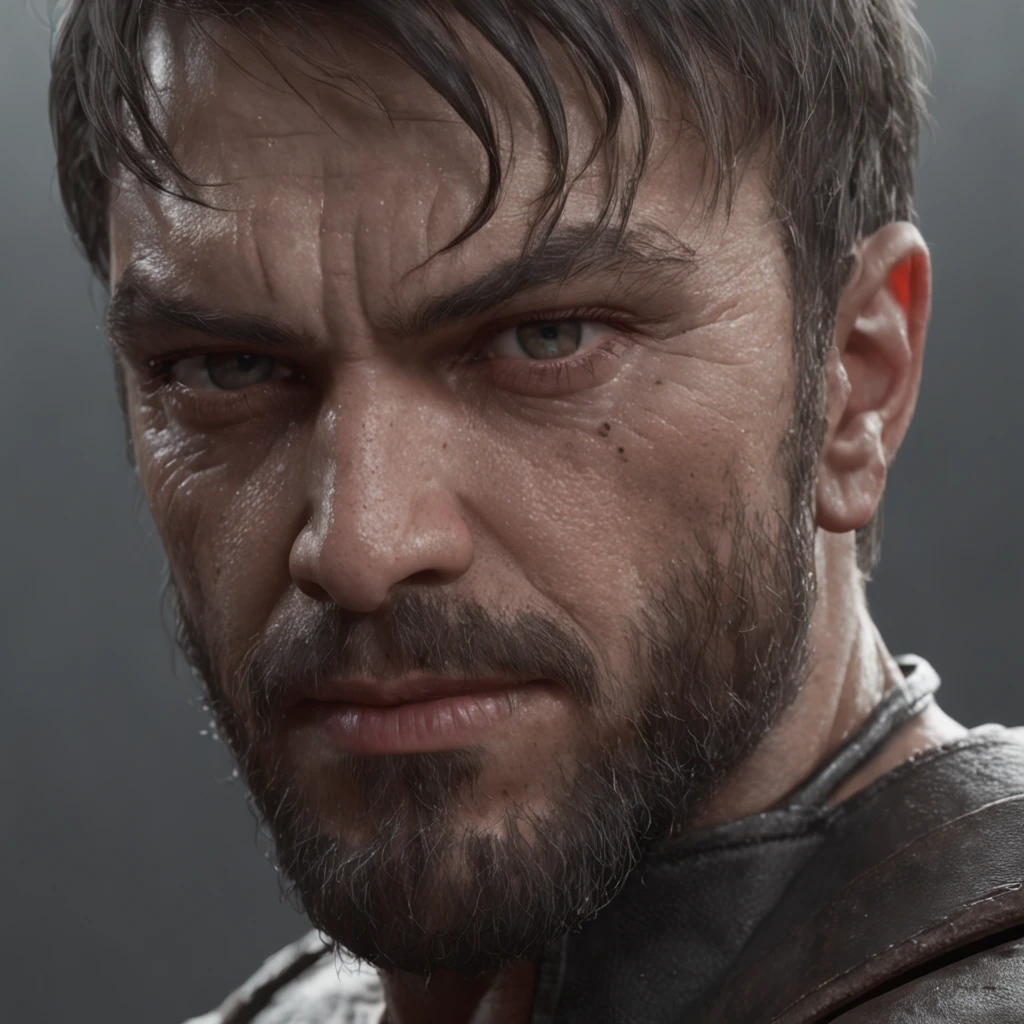 (Professional 3D rendering:1.3) de (Realistic:1.3) Foto de arte mais bonita do mundo,Features soft, bright male heroes, ((Epic hero fantasy rough muscular man wet hero angry look long hair short beard and fierce expression in dynamic pose, fantastic location, majestoso ambiente desordenado)), corpo inteiro 8k unidade render, action shot, poros da pele, very dark lighting, sombreamento pesado, circunstanciado, Rosto detalhado, (vibrante, fotogrdeia realista, Realistic, Dramatic, Escuro, foco nítido, 8k), (Old leather clothes damaged by bad weather:1.4), ((((Use peles)))), (intrincado:1.4), decadente, (altamente detalhado:1.4), pintura digital, rendering by octane, art stations, Conceito-Arte, liso, foco nítido, illustration, germe da arte, (Loish:0.23), Wlop Ilya Kuvshinov, e Greg Rutkowski e Alphonse Mucha Gracias, (global ilumination, studiolight, Light Volumetric), chuva forte, floating particles, patife, fantasia, Onze, corpo inteiroesbian, ((Fundo escuro e antigo da cidade:1.3)),CGSesociedade,art stations