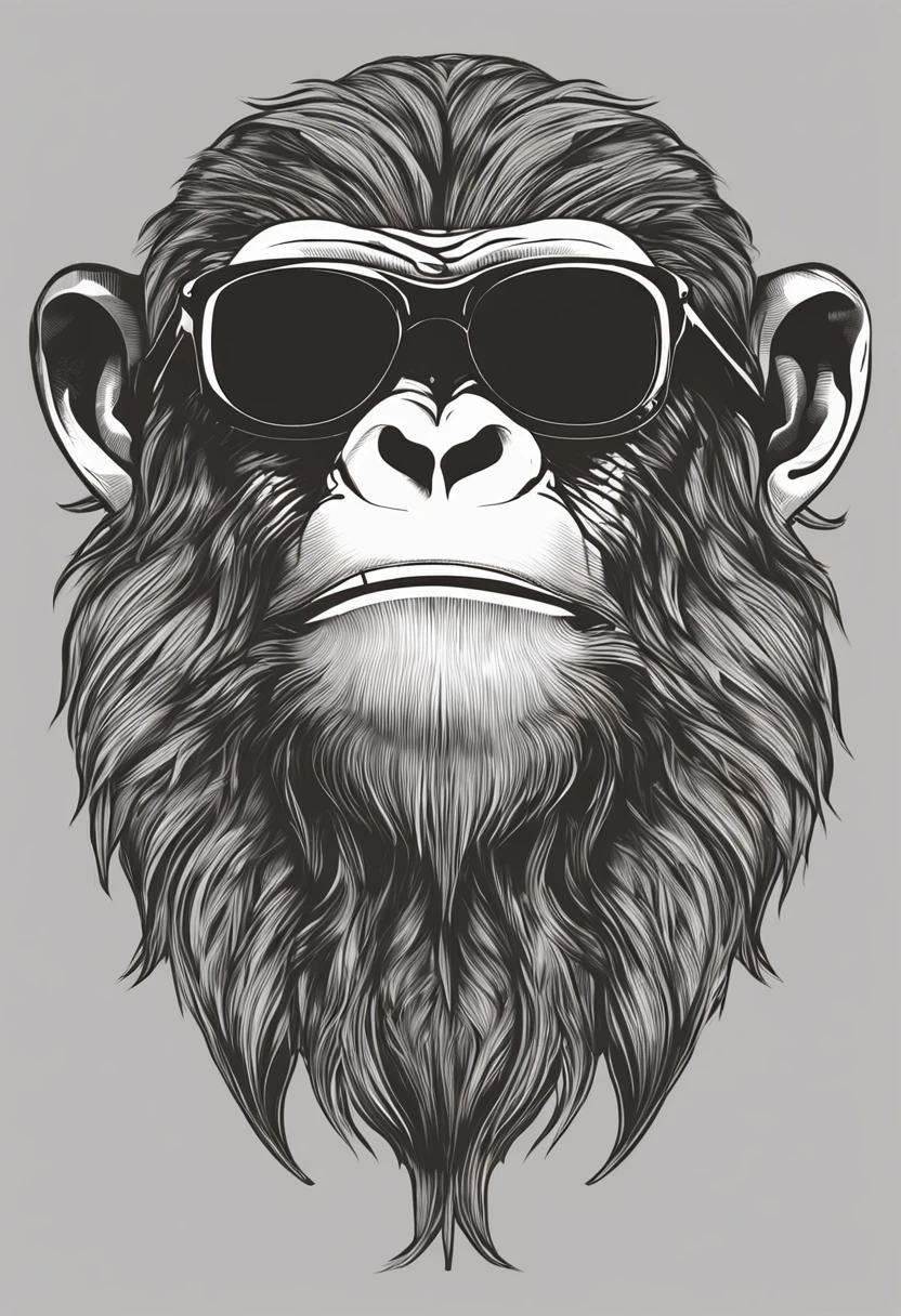 Create a monkey logo with glasses for a digital channel with neutral colors, in high resolution