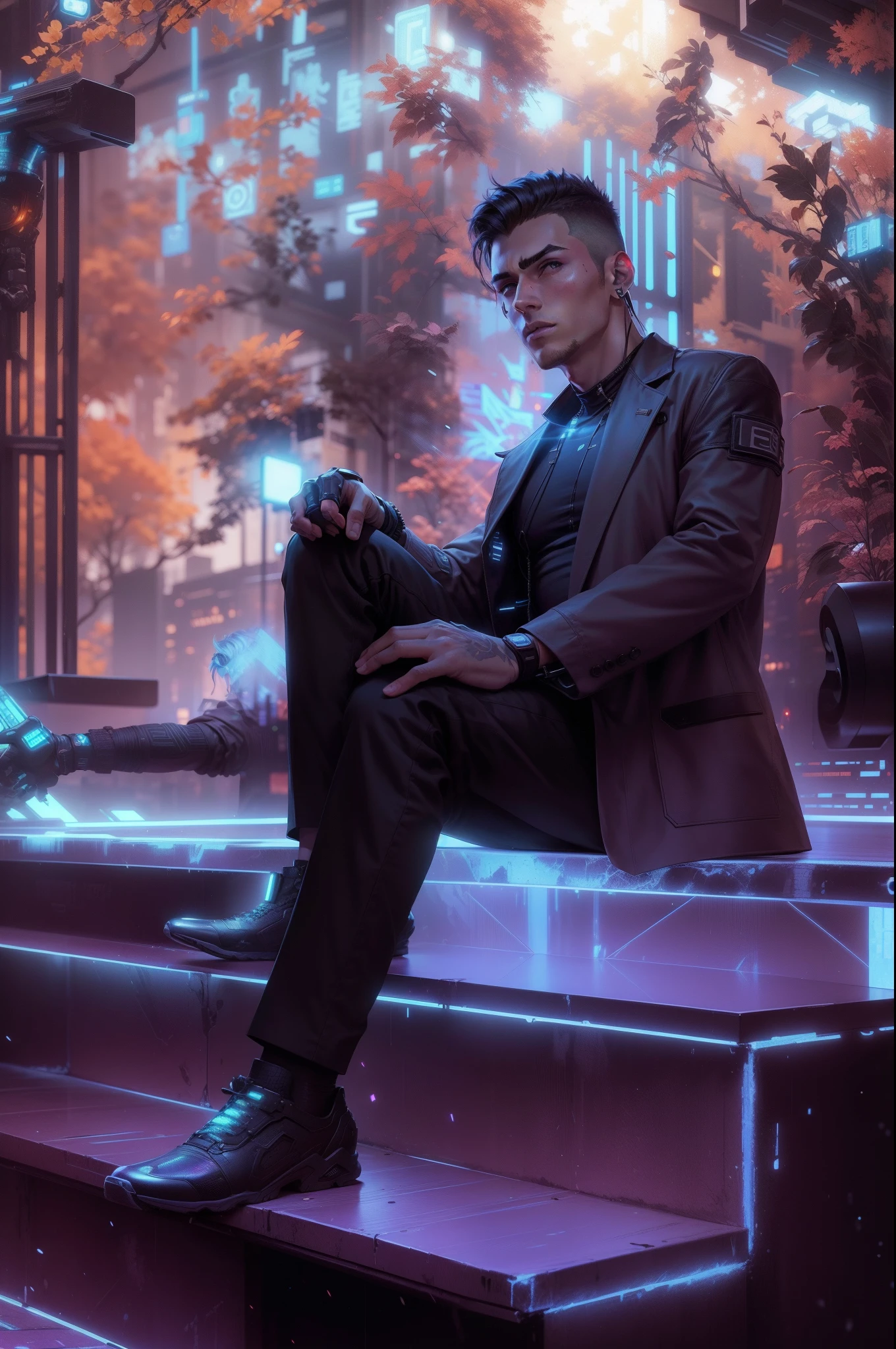 Change background, , cyberpunk ,handsome boy , hot boy , realistic face, 8k , ultra hd,