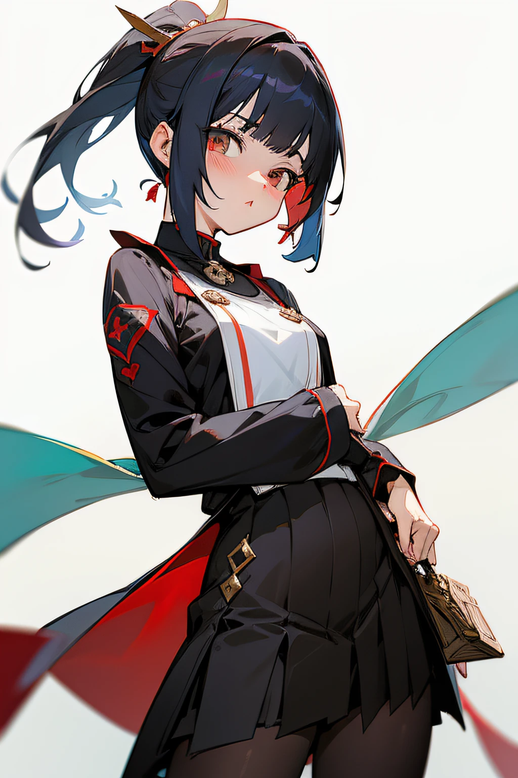 anime com cabelo vermelho e um vestido preto em uma borda, Cushart Krenz arte chave feminina, tou, Cushart Krenz, Cushart Kenz, Guweiz em Pixiv ArtStation, arte chave detalhada do anime, Arte Oficial, Loli, cto de Ayaka Genshin, Cushart, pixiv 3dcg |, arte oficial