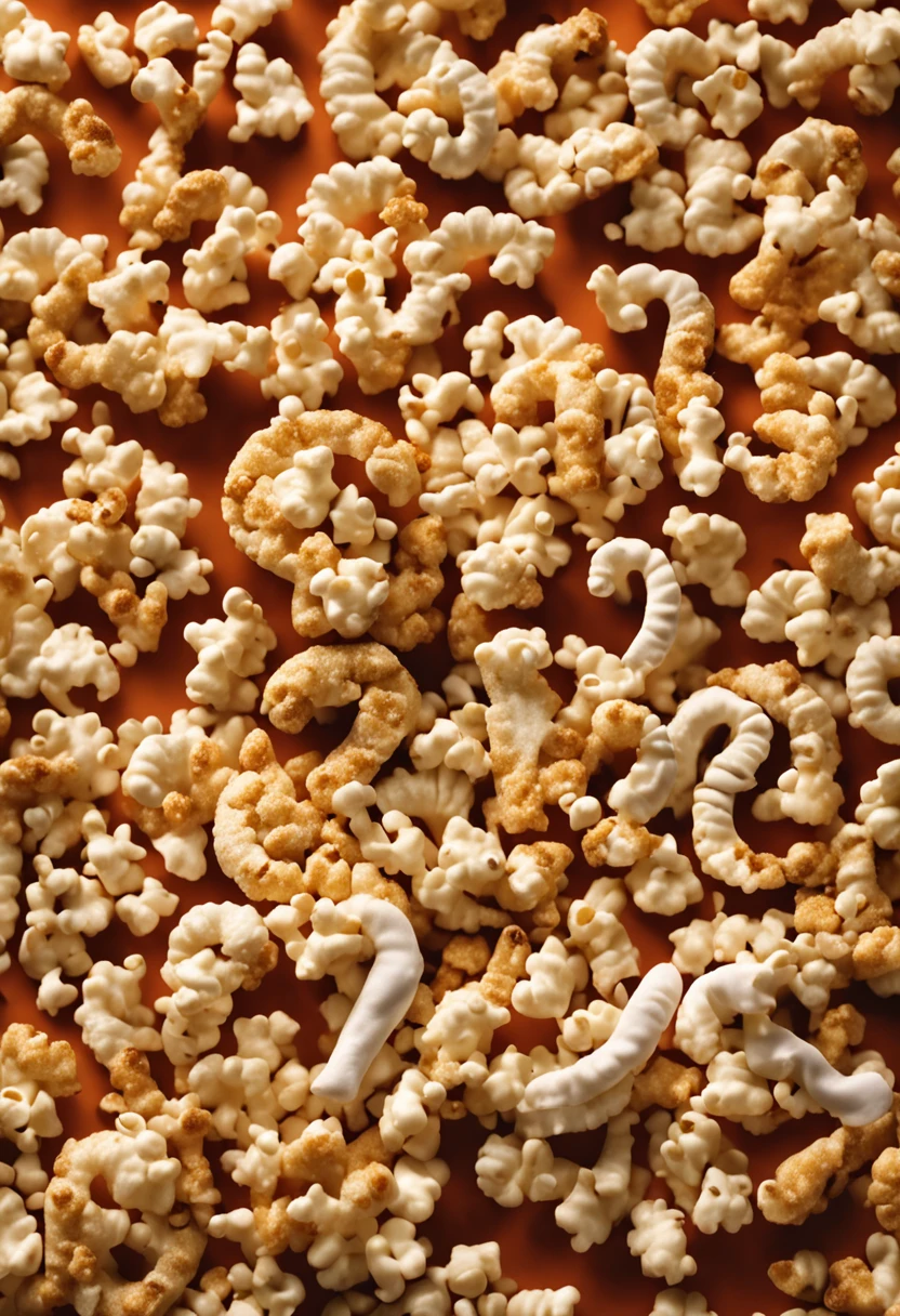 question mark made of popcorn