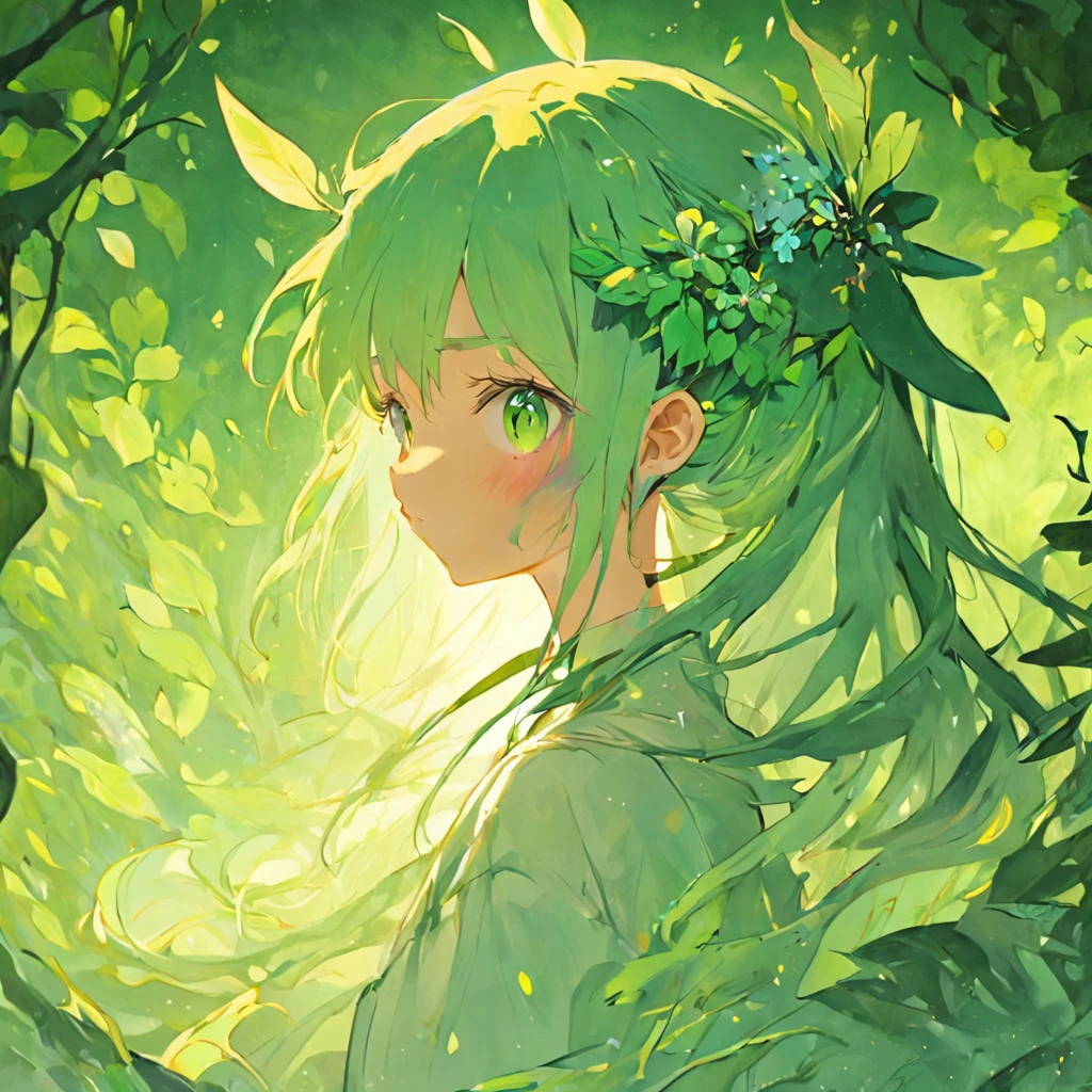 (Fondo blanco, con elementos de bosque, con flores), (silueta de una Elfo de piel verde clara, ojos de color amarillo, cabello largo y de color blanco, capa de color verde esmeralda), (ardilla en el hombro de la elfo, arco en el hombro), (Chinese illustration:1.3, arte en papel:1.3, arte de papel acolchado:1.2), (Reasonable design, Clear lines, alta nitidez, la mejor calidad, muy detallado, obra maestra, Film light effect, 4k)