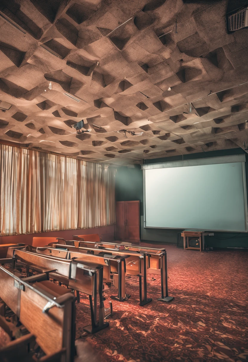 sala de aula com um quadro para pergunta e outro para resposta