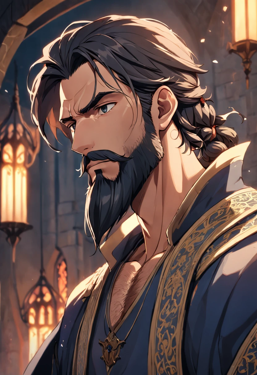 homem hebreu medieval cabelos e barba ruivos, vestes de guerreiro, 8k, realista