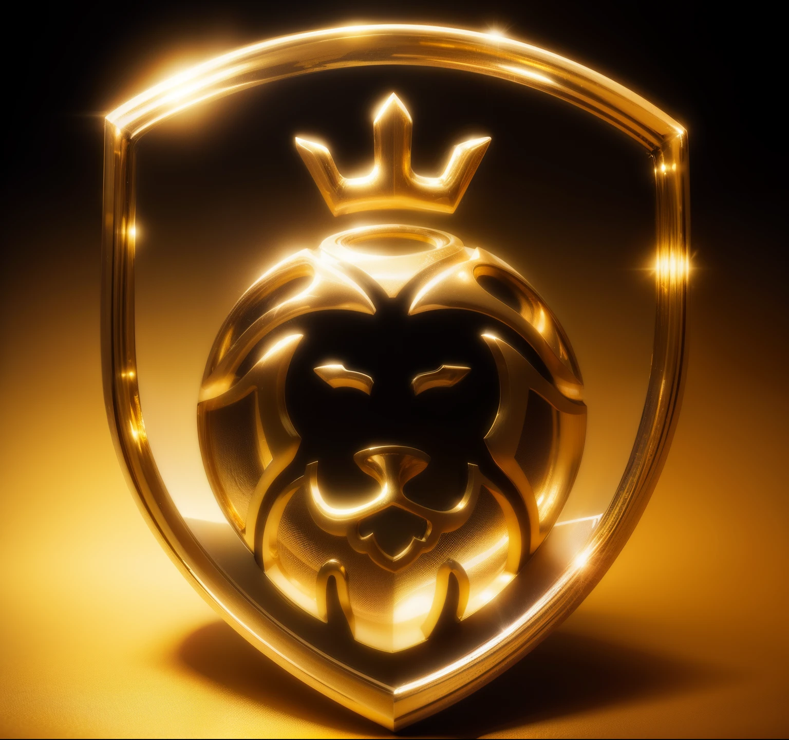3d view: golden and gold logo, formato robusto e dimensional