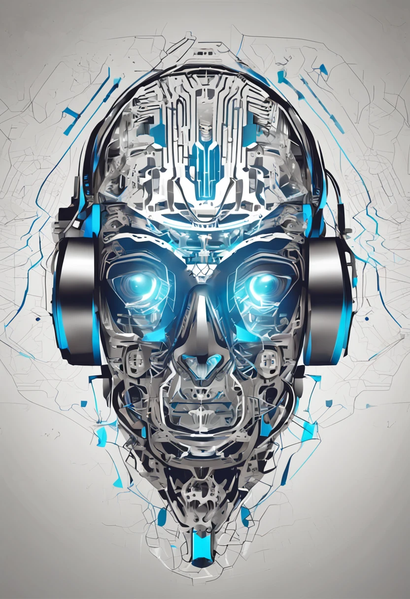 Desenhe uma logo minimalista para um canal do YouTube chamado 'InteligencIArtificial'. The design should incorporate an icon that represents artificial intelligence, as a digital brain or neural circuits. As linhas devem ser modernas e elegantes. The color palette should be a combination of cybernetic blue, prata e toques de vermelho. O nome 'InteligencIArtificial' deve ser escrito com uma fonte futurista e limpa, possivelmente em negrito, with 'Inteligenc' in cybernetic blue, 'IA' em vermelho destacado e 'rtificial' em prata.