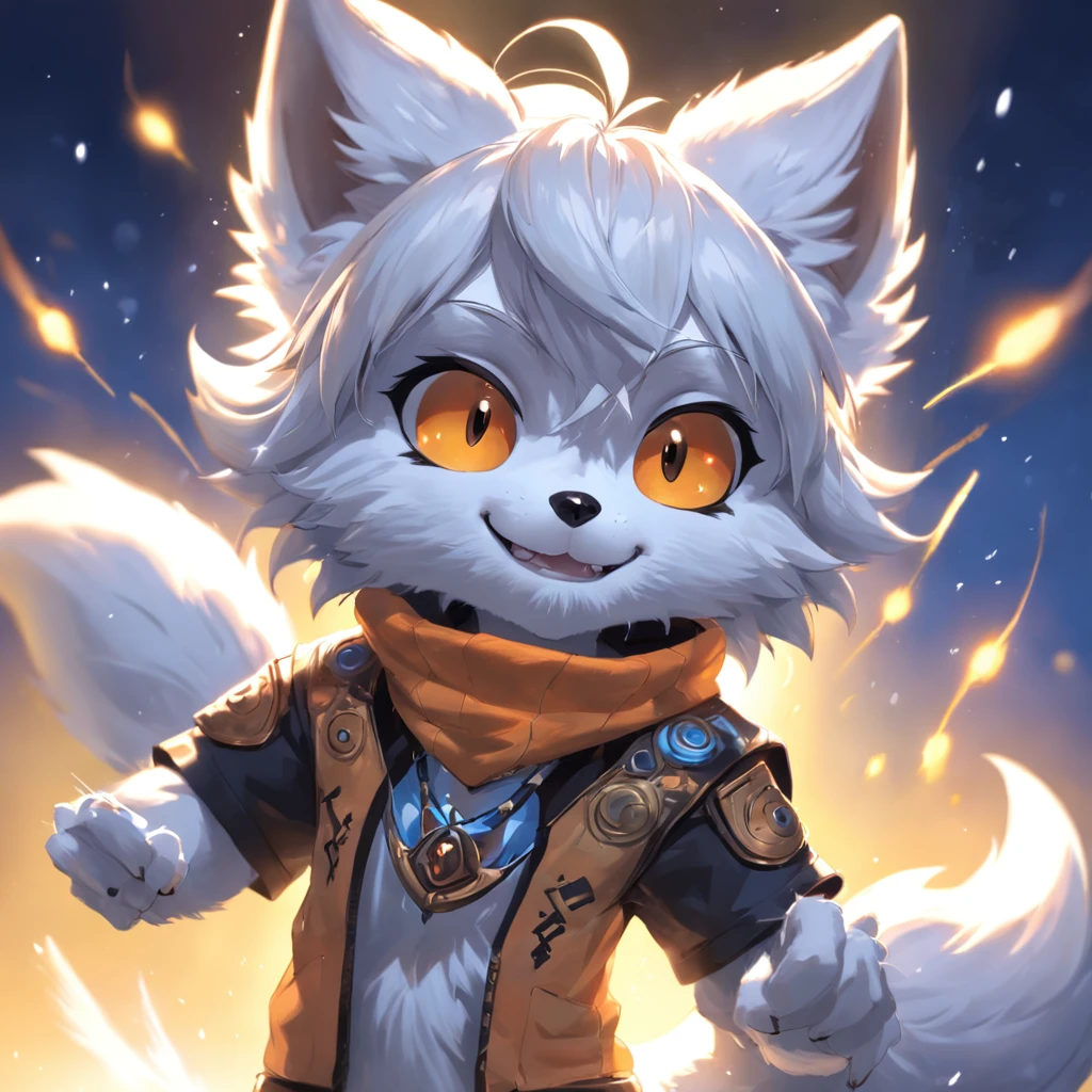 hard drive, high quality, 8k, (den, Fluffy Fur, character focus:1.1) furry, Anthro white wolf boy, Fuzzy, alone, magical, concept art, character design, fantasy, digital art SUN BACKGROUND 3D depth effect fields,perfect lighting,light particles,(best quality),(tmasterpiece),(Ultra - Detailed),sharp focus,light particles,Niji,fox,male,Looking_at_viewer,smile,Only,furry, bug_ear_fluff,open sky_suit, One hand crossed the body,upper body,tail,short-sleeved shirt,glasses,Sunrays,soft smile,from below,(fox, furry, anthropomorphic), male, best quality, human-like body figure), looking for viewer in orange hoodie and sunglasses holding mobile phone, fox, avatar image, with futuristic outfit, CGSetnation ),like, professional artwork, CGsociety - W 1 0 2 4 - N 8 - I,Name is Kan, your name is Kan