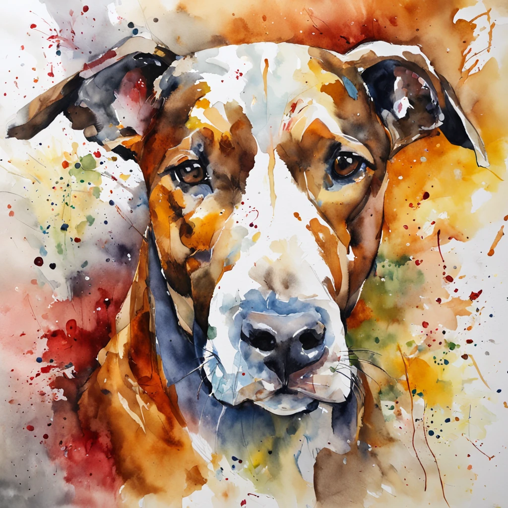 Perfect centralization, coelho (franco)de Donnie, 1 labrador ,Standing position, beleza abstrata, Centrado, looking at the camera, Facing the camera, nearing perfection, Dynamic, altamente detalhado, liso, foco nítido, 8k, high-definition resolution, illustration, arte de Carne Griffiths e Wadim Kashin, fundo branco