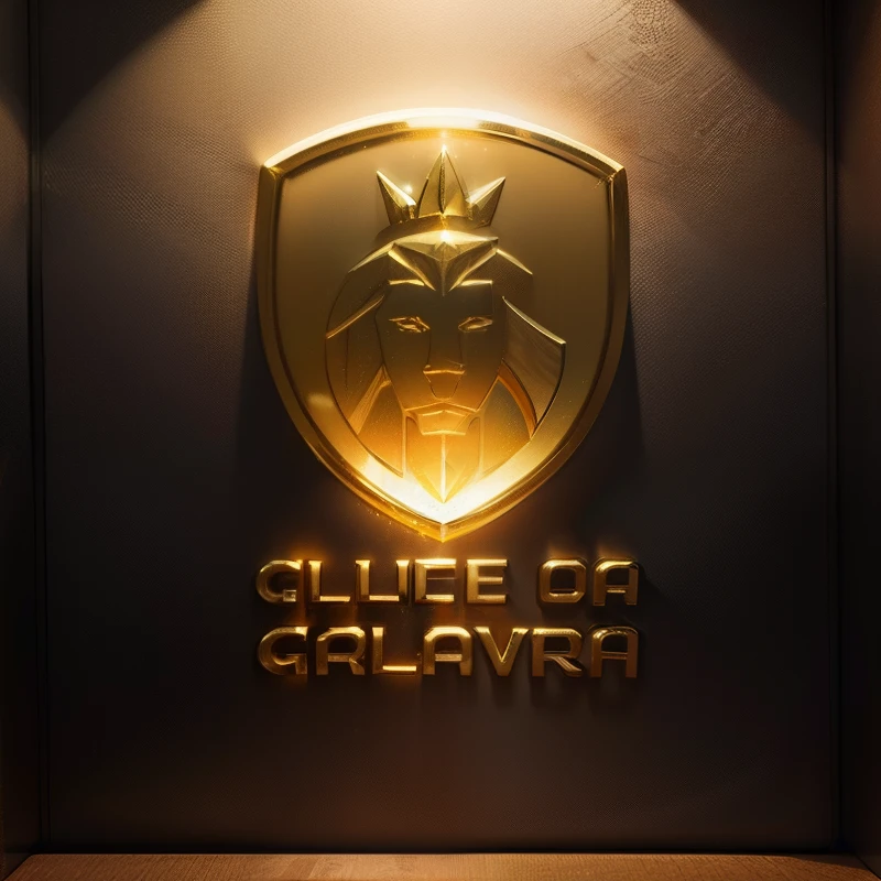 3-dimensional image, well-lit and robust gold, with gleaming gold