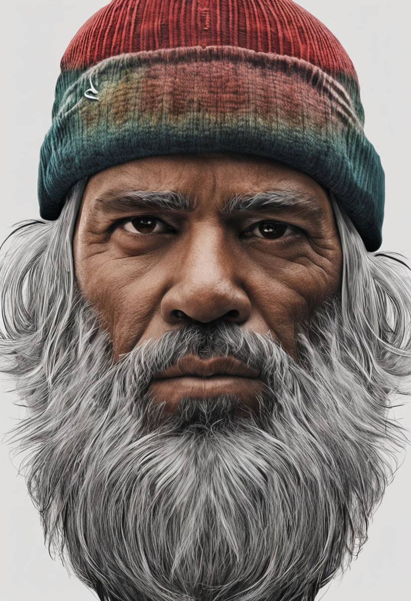 homem bonito, 30 a 40 anos, homem, sozinho, bonnet, white cap, magro, forte, olhos pretos, cabelo preto e grisalho, sem barba, Man in the Treme, cena de filme, realismo, bonnet, white cap, wearing cap