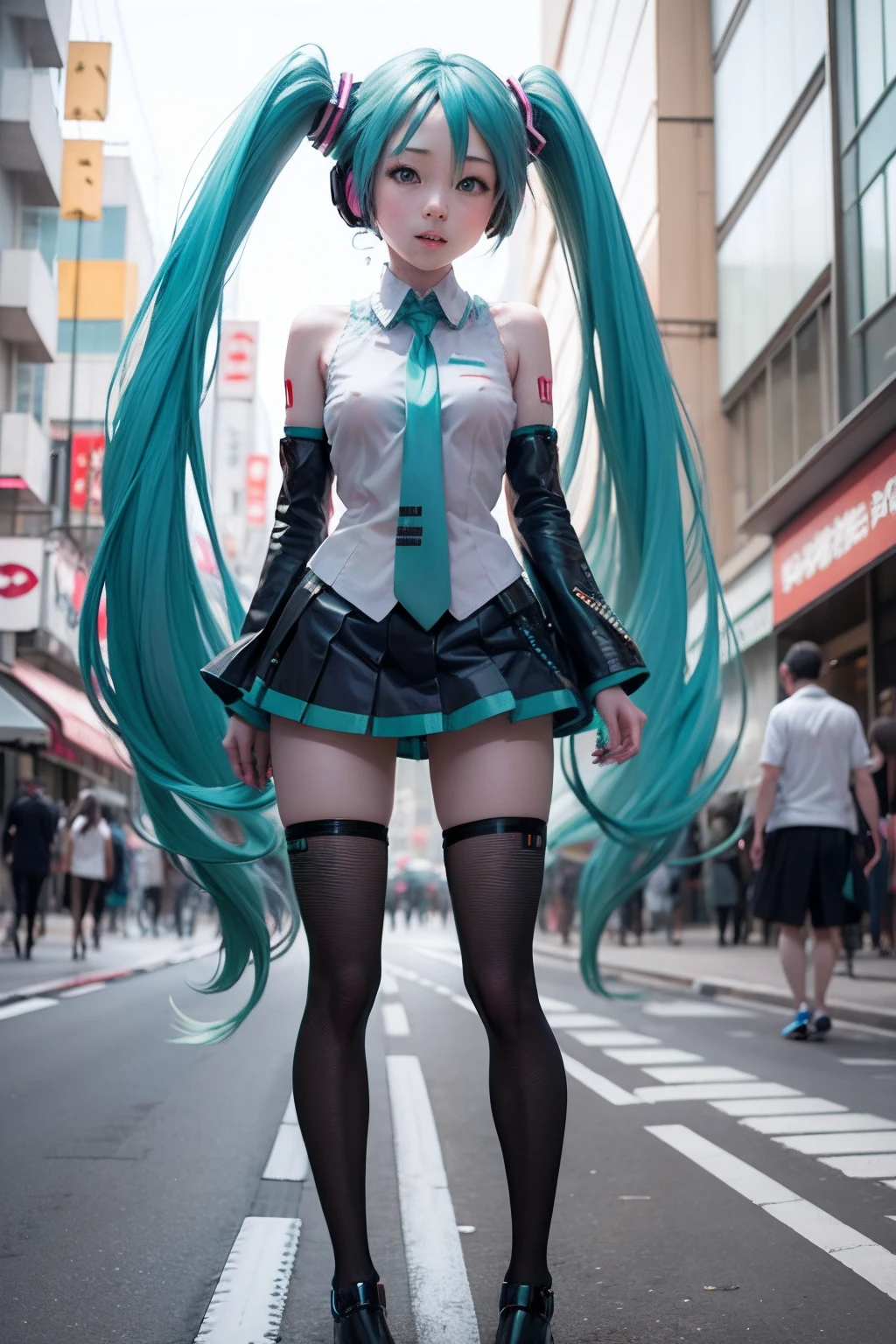 all naked on Tokyo street Hatsune Miku