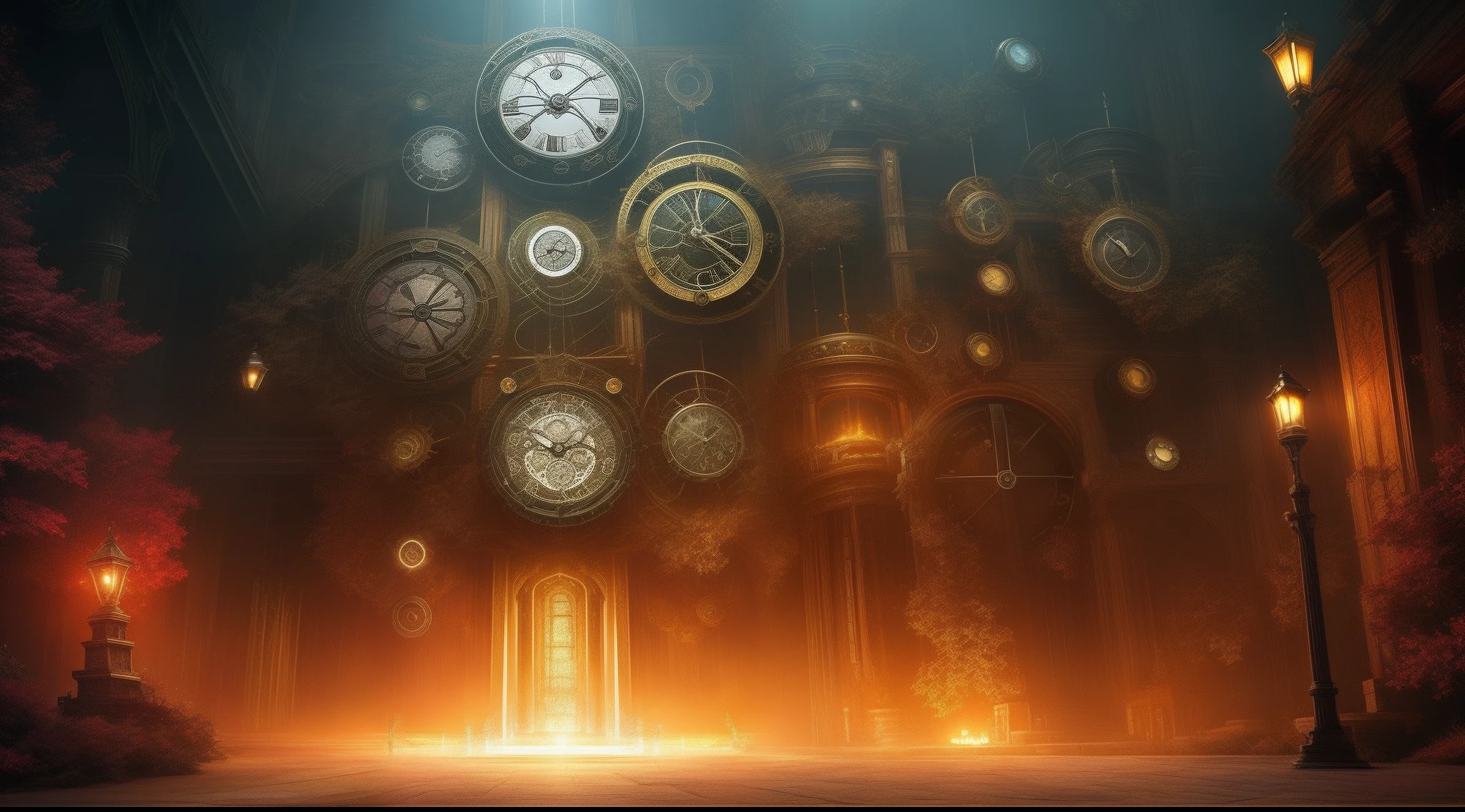 Title: "Cronos: Unraveling the Gears of Time"
Create an intriguing and captivating image for a video thumbnail based on the short story "Cronos: Unraveling the Cogs of Time". The image should capture the essence of time travel, with elements of gears and clocks mixed with futuristic and mysterious elements. Add splashes of bright lights and deep shadows to create a suspenseful mood. Include images of the four protagonists - Dr Julian Kessler, Eva Reynolds, Alexander Falk and Victoria Sutherland - in poses that convey determination and reflection. In the center of the image, highlight the Eternity Clock as the focal point, radiating temporal energy. Colors should be rich and contrasting to attract attention. The image should capture the sense of mystery, adventure, and discovery that permeates the tale.