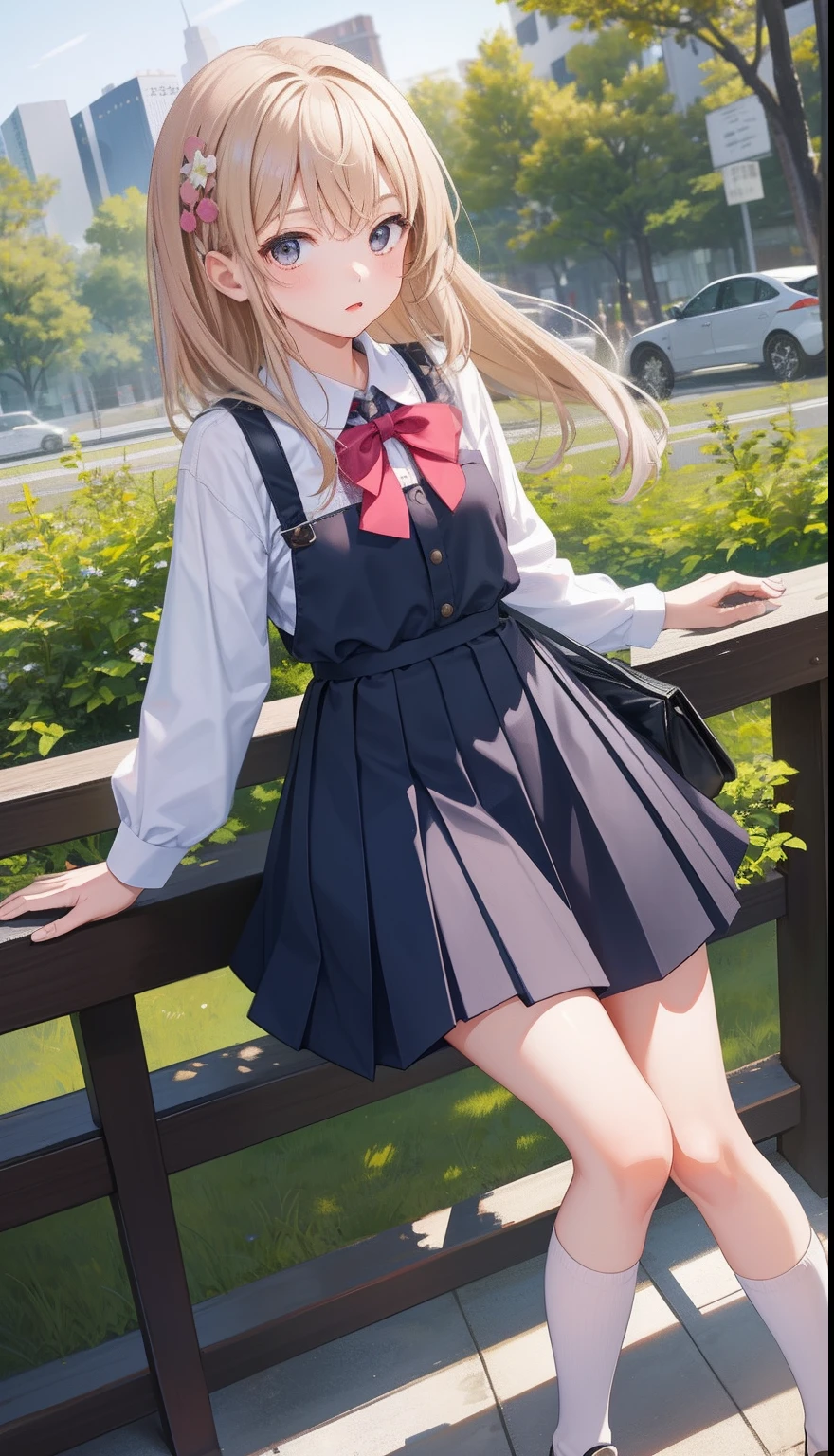 1girl in、AS-Adult、cute little、pleatedskirt、