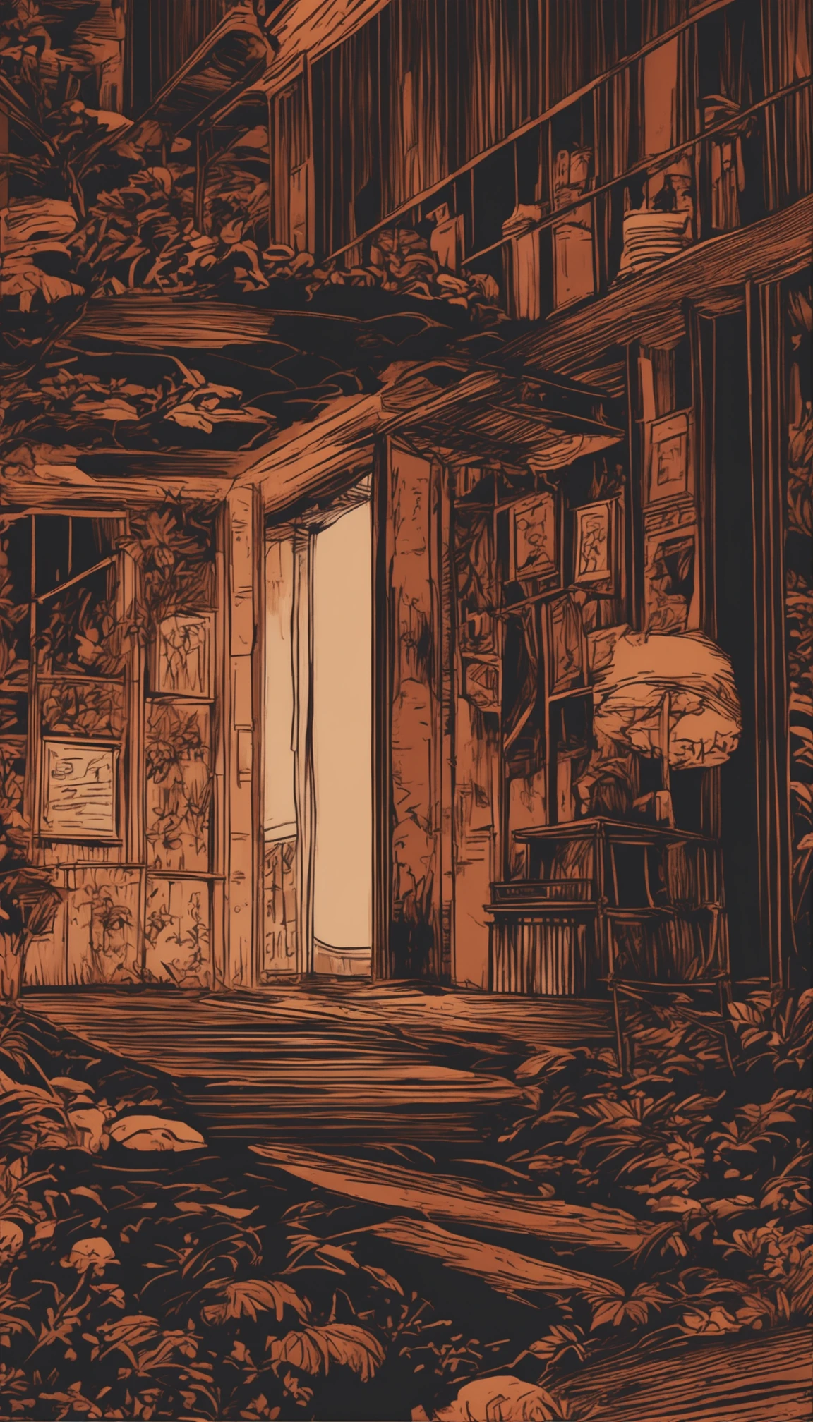 a black and wooden brown wallpaper