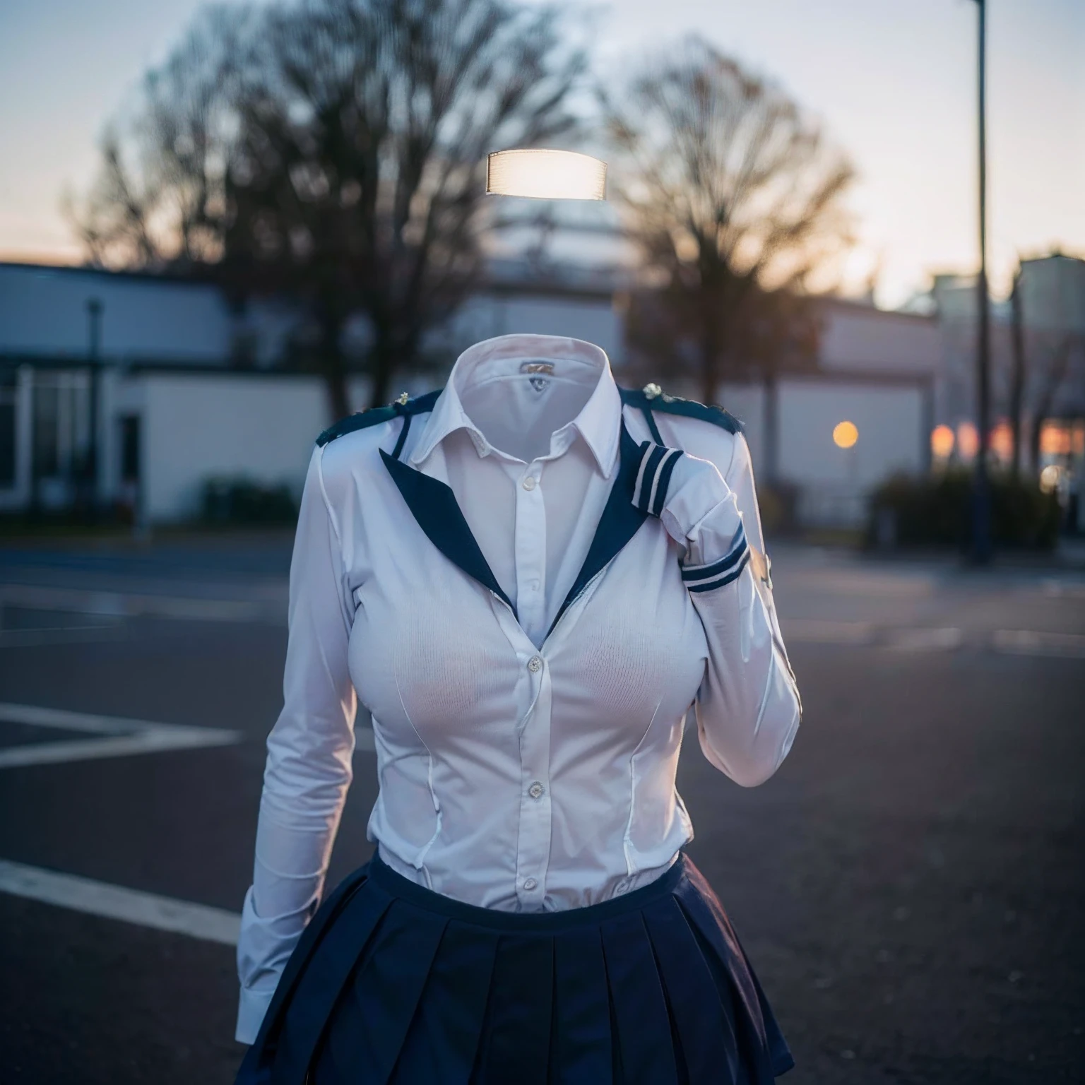 (girls' school uniform:1.7) , (school uniform swells as if worn by invisible girl:1.7),((invisible, no humans:1.7, headless:1.7, handless, legless)), (big breasts:1.7),
(8k, RAW photo, best quality, masterpiece:1.2), (realistic, photo-realistic:1.37),photon mapping, radiosity, ((Hasselblad photography)),physically-based rendering,