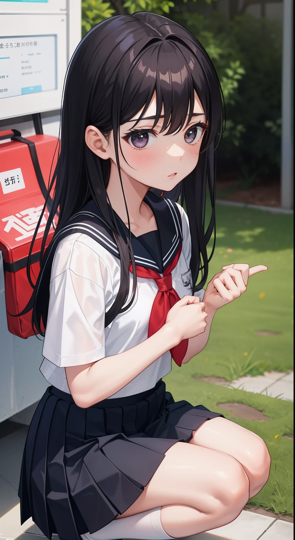 Night Park、high school girl、Prone、Normal position、Large Breasts、Black long hair、hairpin、Man behind、Penis near girl&#39;s crotch、Large Breasts、Guy near girl、Sex、Back position、Creampie、nsfw