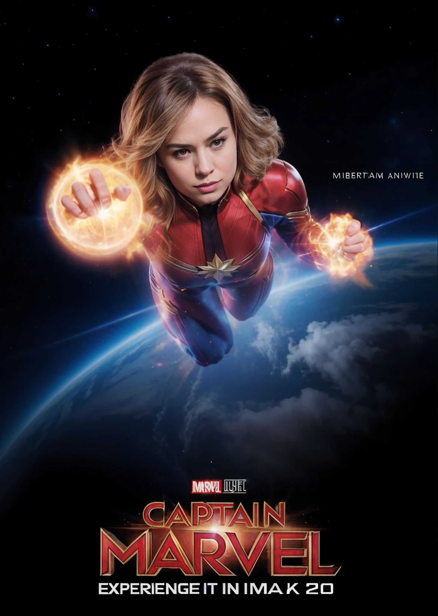 4k, Captain Marvel, cabelo longo, Flight pose.