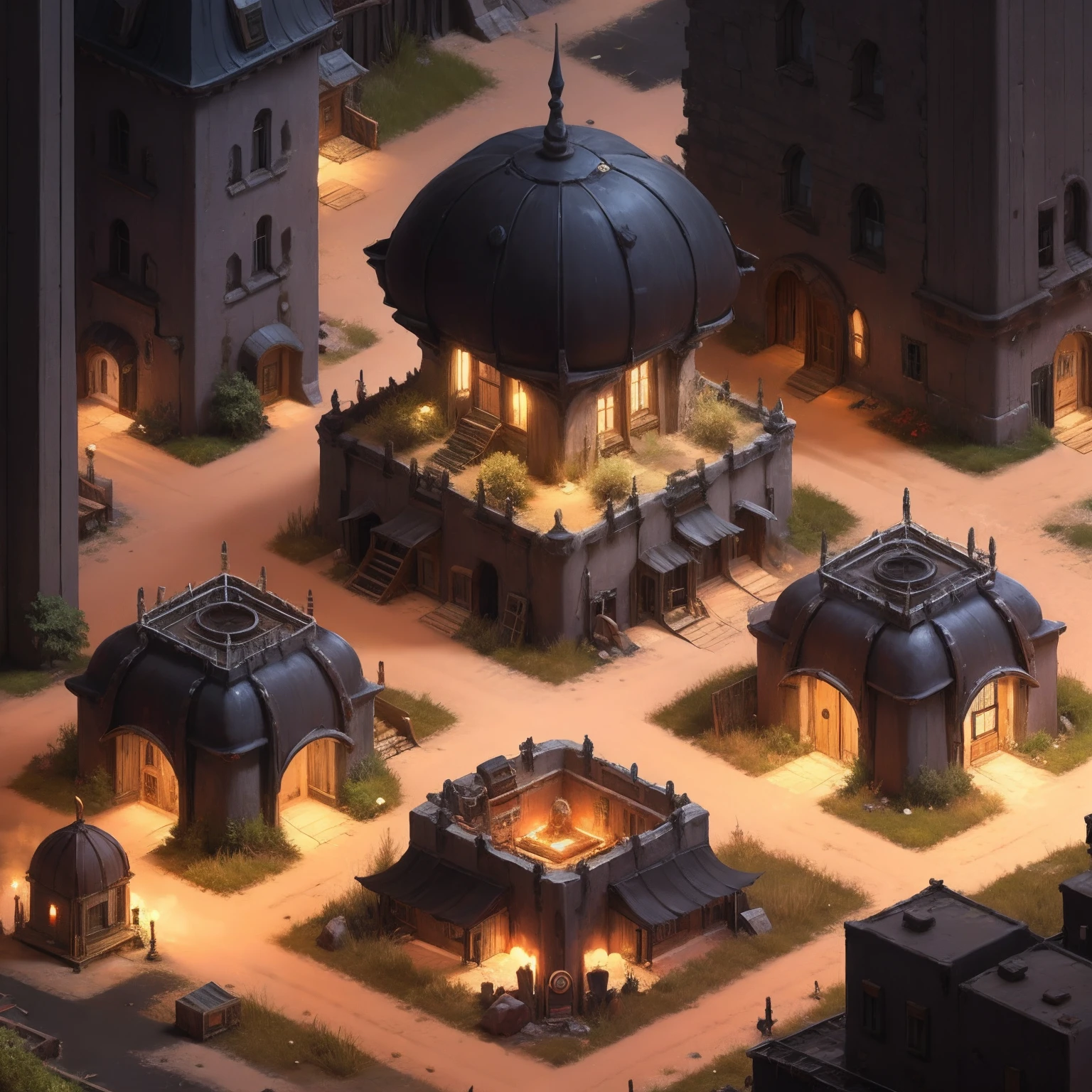 modern city, video game environement, grid,