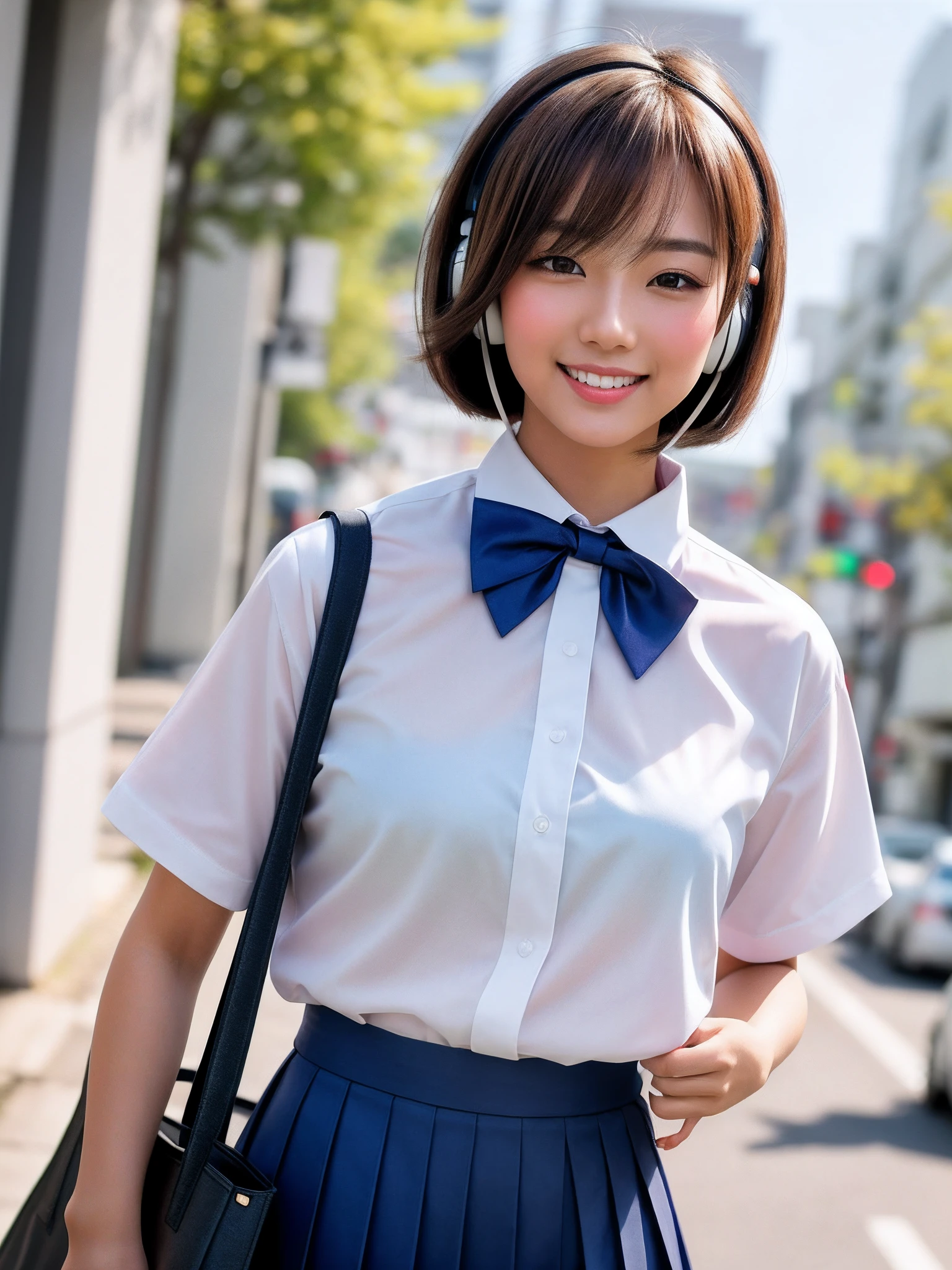 super smile, open mouth, bangs, realistic, girl one, silver hair, very long hair, green eyes, shining eyes, crop top, skirt, parted lips, blush, night, flower, sun, sunlight,