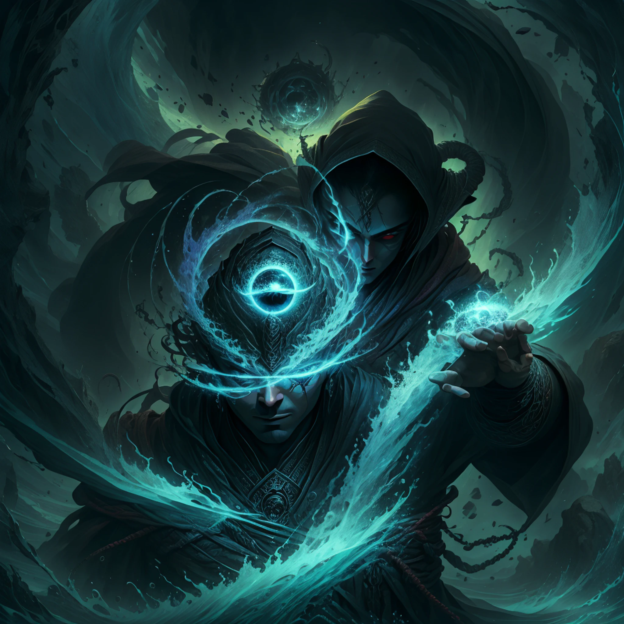 (Absurdo, high resolutions, ultra detalhado, HDR), obra prima, melhor qualidade, Um homem careca sentado em Demon com um olho gigante, Em olhar arrogante, somente, rough man, demon eyeball, globo ocular gigante, nojento, Black demon wing, demon horn, goodlooking, olhos vermelho, olho brilhante, Manto Preto, earring and accessory, peito nu, cara arrogante, corpo inteiro, magic vortex, fagulha, redemoinho, AURA PRETO, Black and cloudy sky, abismo, Antecedentes abstratos, Do lado, Achar, sorriso maligno