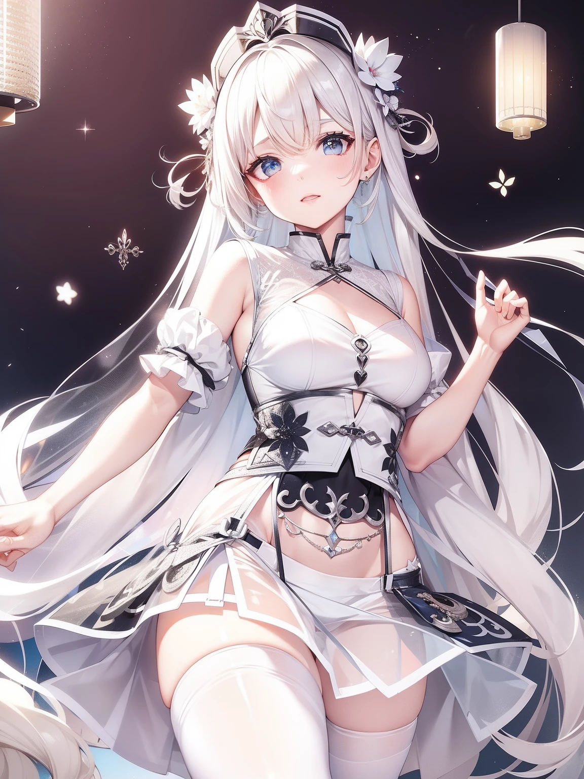 see-through transparent clothes，short  skirt，white  panties