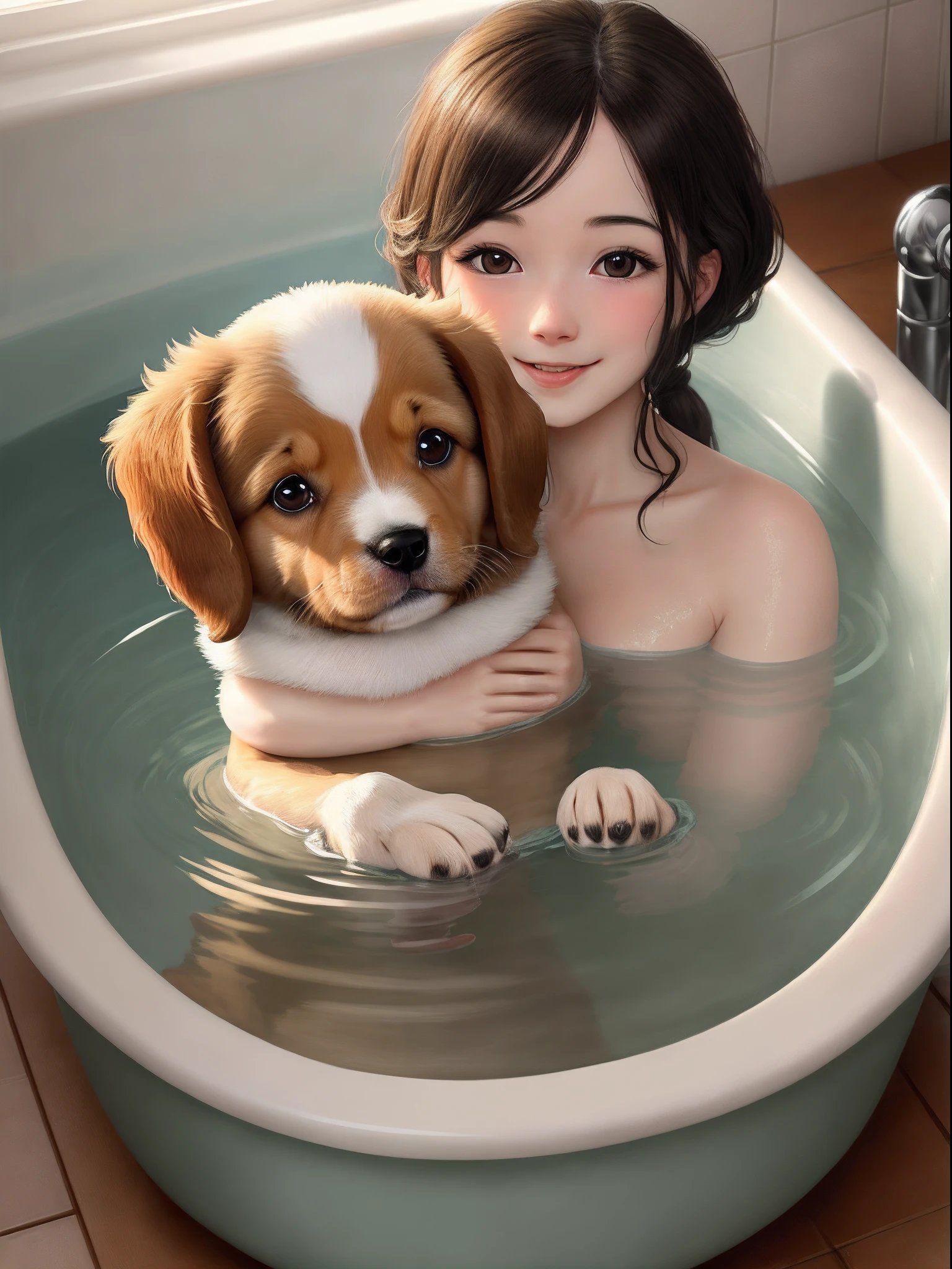 puppy bathing