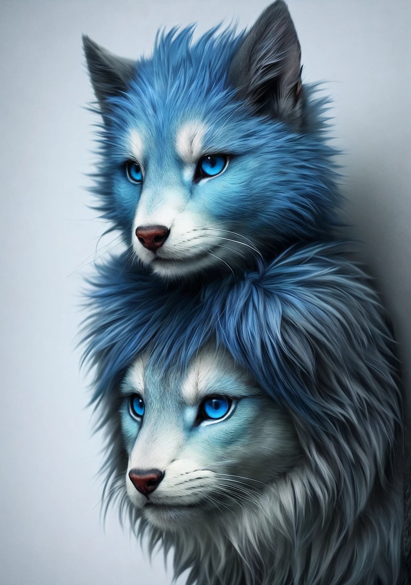 Furry Dragon,blue colored eyes