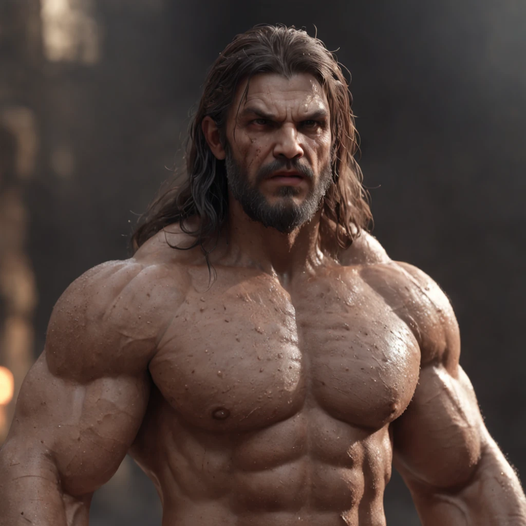 (professional 3d render:1.3) af (Realistic:1.3) most beautiful artwork photo in the world,Features soft and shiny male heroes, ((Epic hero fantasy muscle man rough wet hero angry look long hair short beard and ferocious expression in dynamic pose, Fantastic location, Majestic cluttered environment)), full body 8k unity render, action shot, skin pore, very dark lighting, heavyshading, Detailed, Detailed face, (vibrant, photograph realistic, Realistic, Dramatic, Dark, Sharp focus, 8K), (Old leather garments damaged by weathering:1.4), ((((Wear fur)))), (Intricate:1.4), decadent, (Highly detailed:1.4), Digital painting, rendering by octane, art stations, concept-art, smooth, Sharp focus, illustration, Art germ, (loish:0.23), wlop ilya kuvshinov, and greg rutkowski and alphonse mucha gracias, (Global illumination, Studio light, volumettic light), heavy rain, particles floating, lotr, fantasy, elf, full bodyesbian, ((Dark and ancient city background:1.3)),CGSesociety,art stations