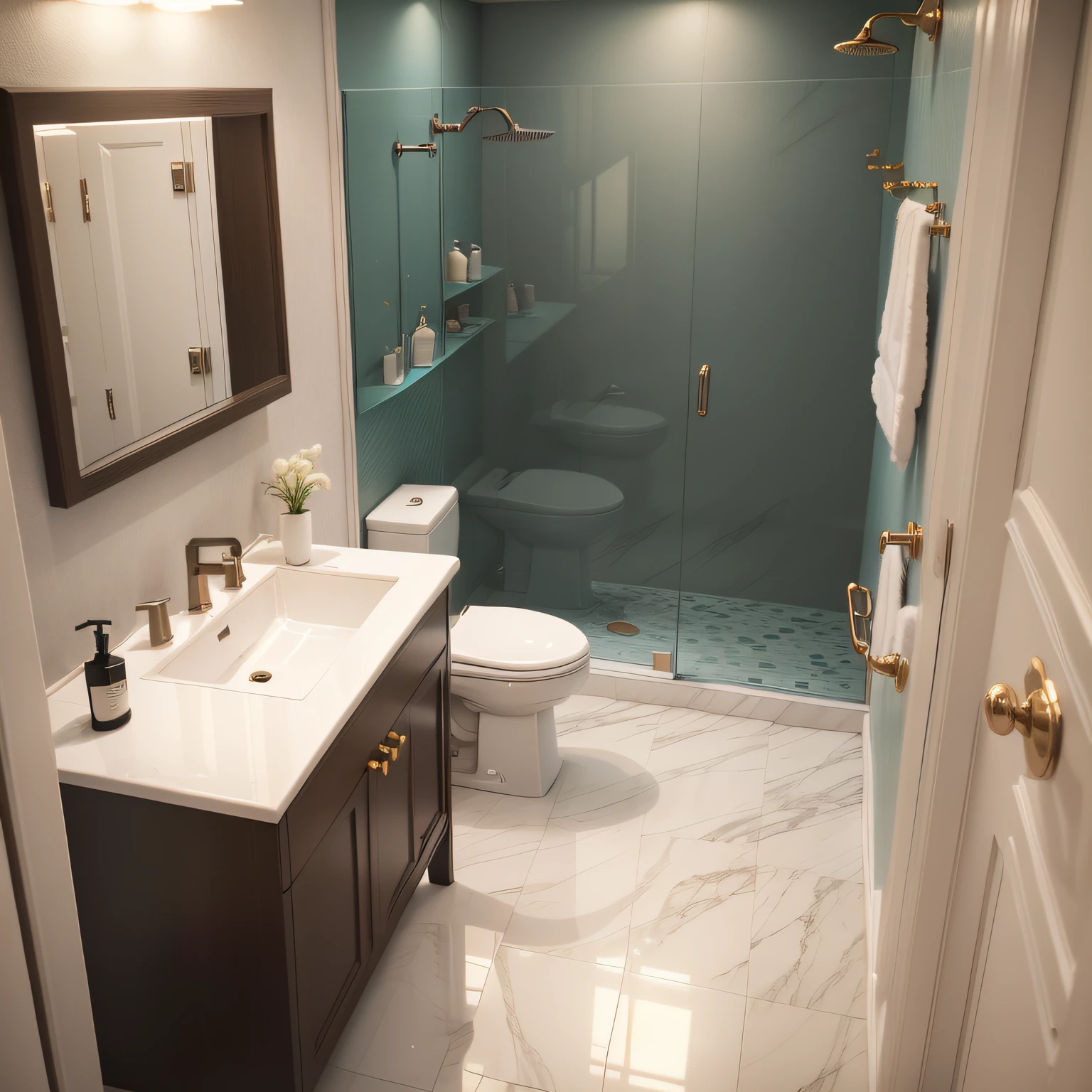 small marble bathroom with Preparing the Space