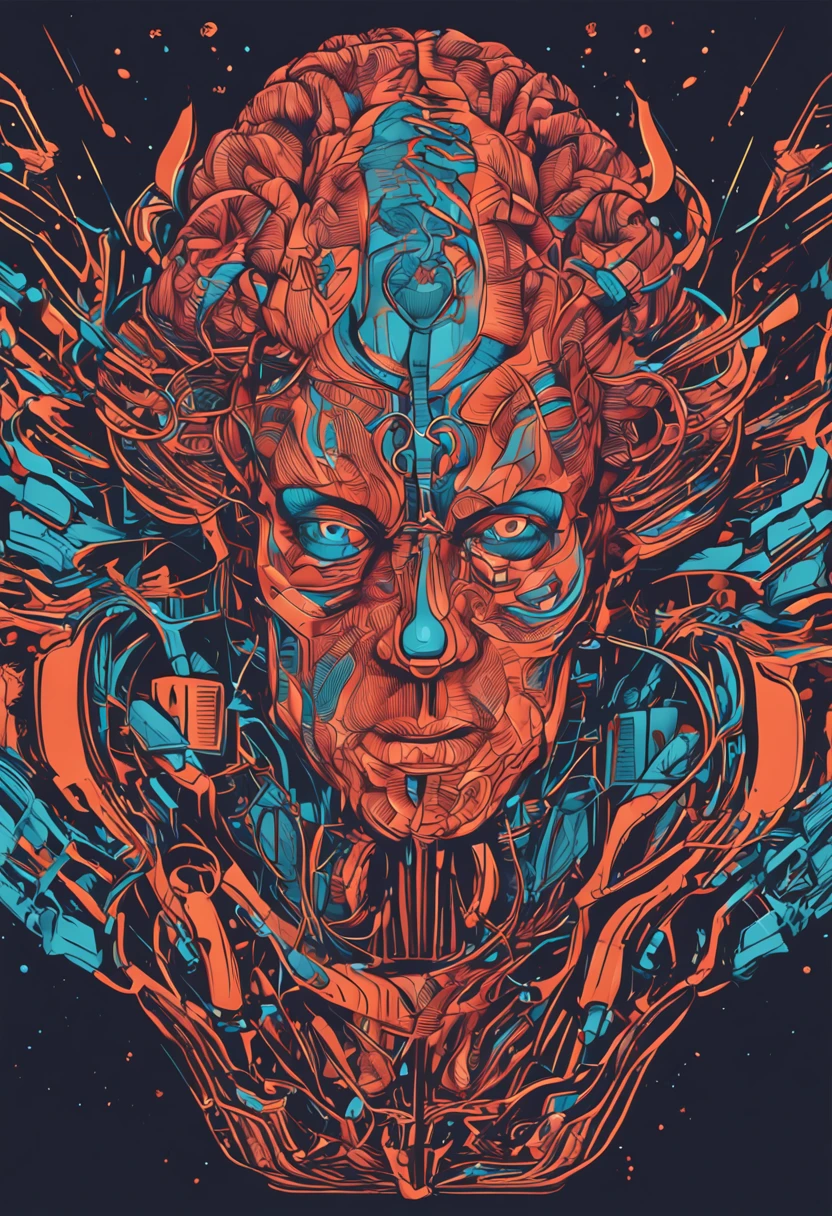 Icone, Art, Logo, Brain brain upgrade lines