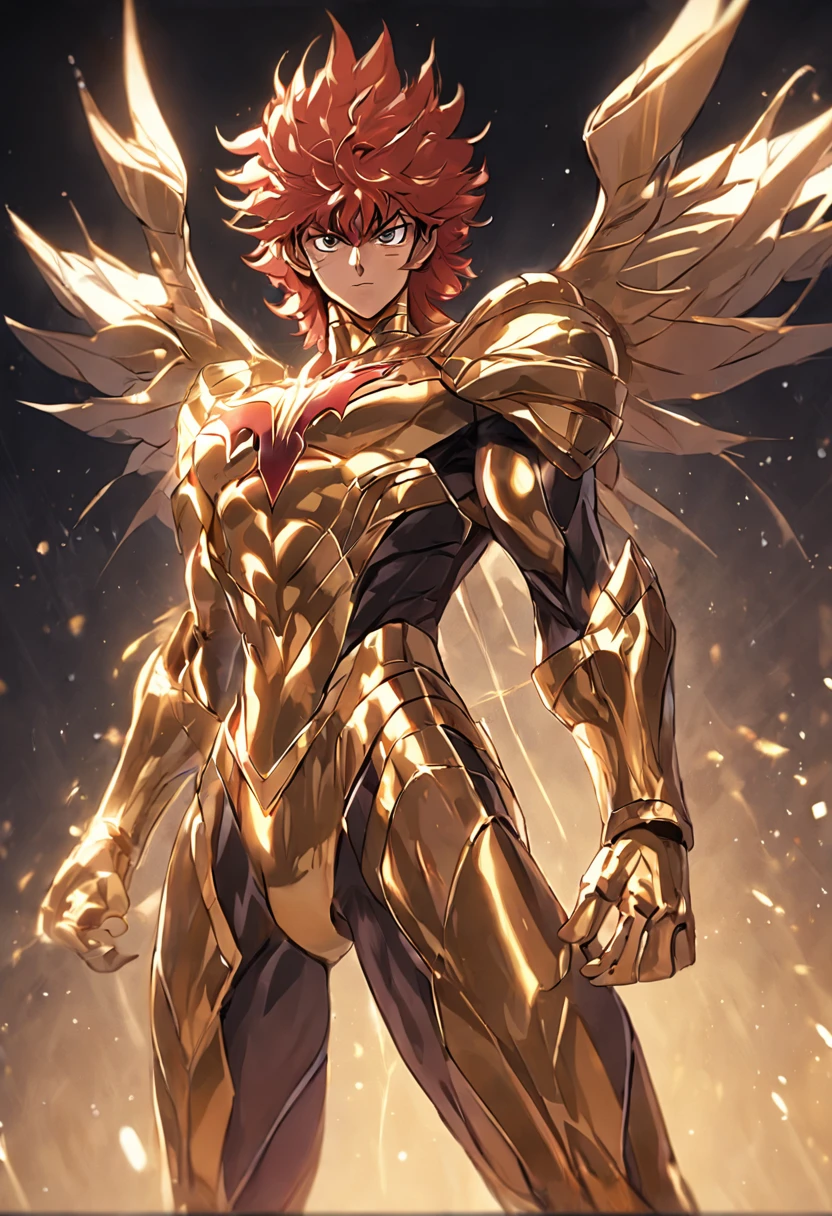 gold Saint Seiya weairing spiderman suit,Full body like,combats,Close-up,of a real,Facial features are carefully depicted,Realistic skin texture,Dark style,depth of fields,high light,Real light,Ray traching,oc rendered,Hyper-realistic,best qualtiy,8K,Works of masters,super-fine,Detailed pubic hair,Correct anatomy,sharp focus on eyes,Bokeh,Facial features are carefully depicted