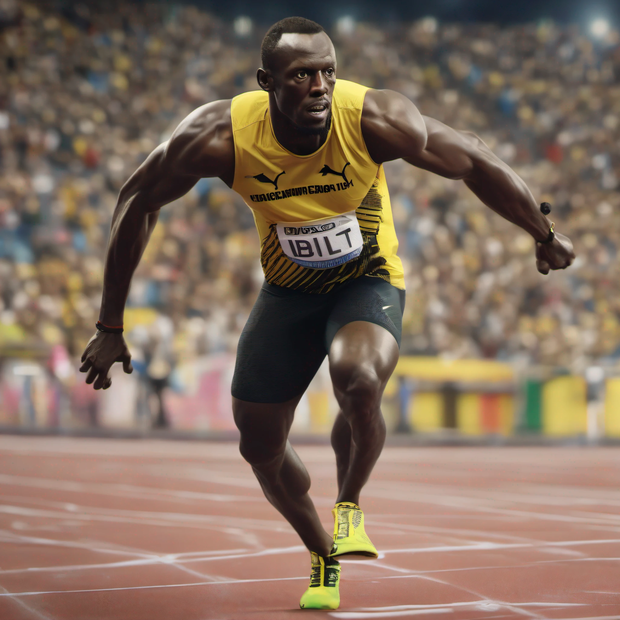 a portrait of  Usain Bolt  , intrinsic details,masterpiece,hyper realistic, hd, 8k