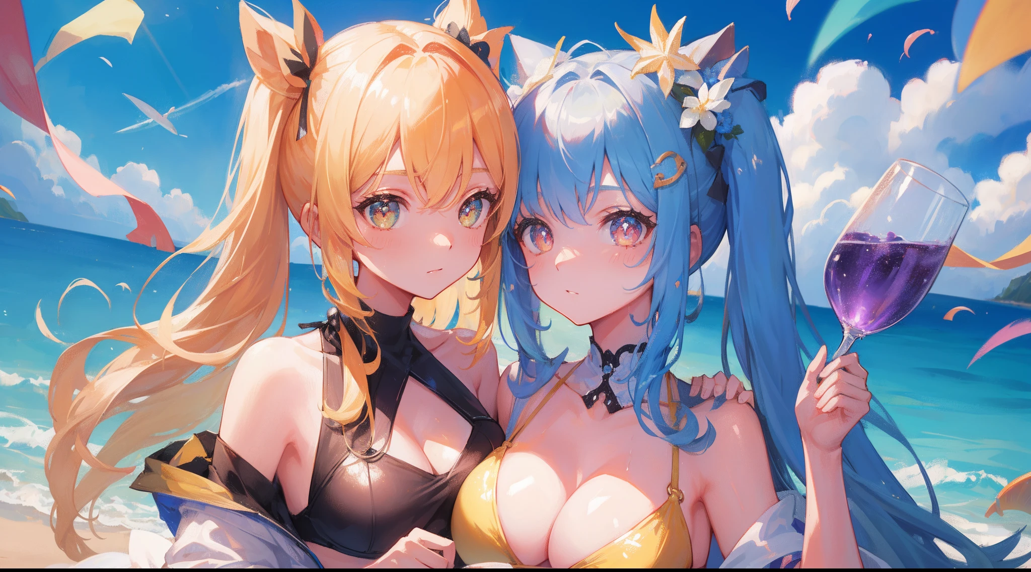 (masterpiece,best quality)+, (real picture, intricate details)+,BREAK,(ten girls),(ten girls standing in a row), multiple girls, (jammed), (various Bikini)+, in a circle, different outfits, wet shiny skin, sparkling pupils,BREAK,beach,album cover, panorama, (fishieyes lens)+, from front, portrait, ultra detailed, official art, unity 8k wallpaper,