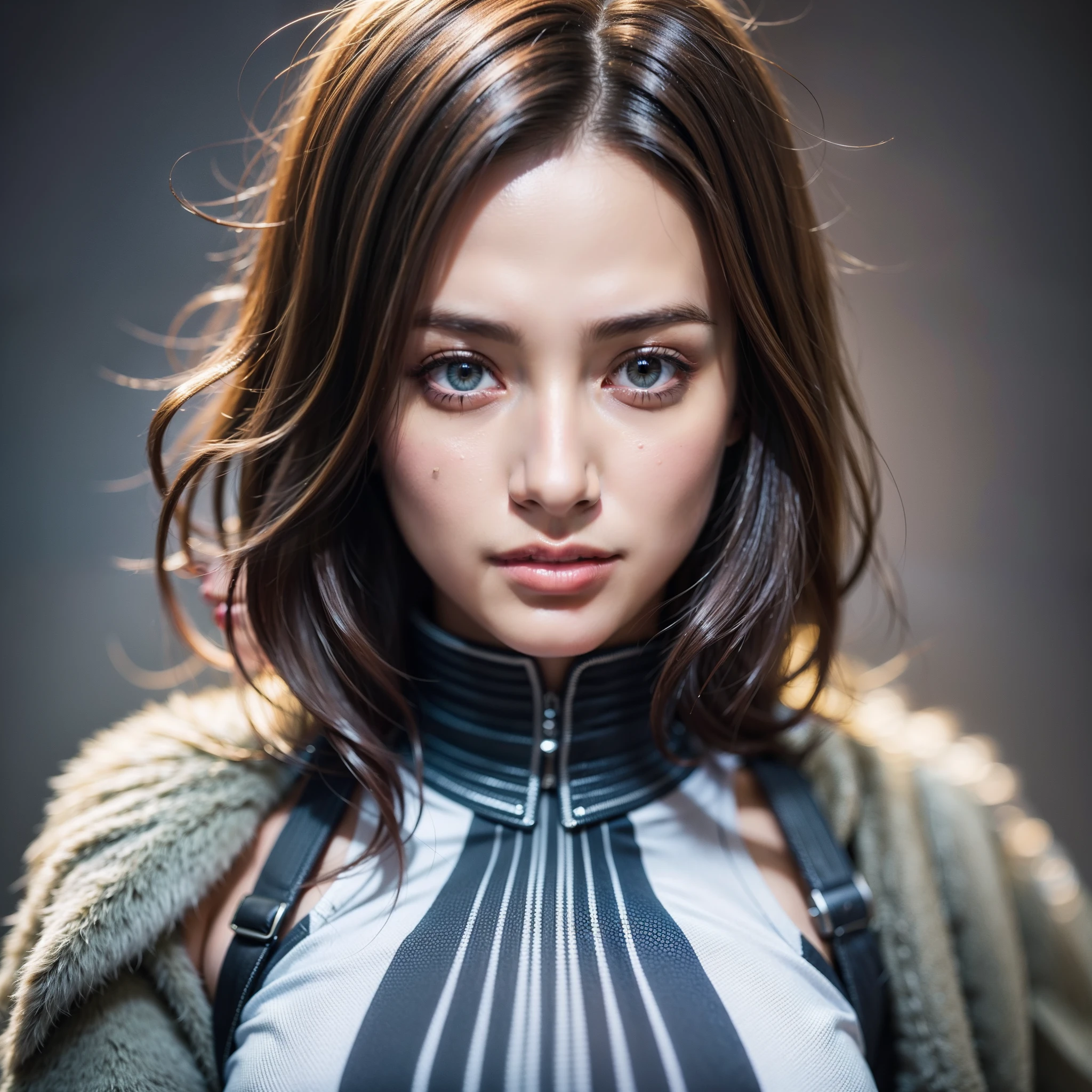 dressed, (photo realistic:1.4), (hyper realistic:1.4), (realistic:1.3), (smoother lighting:1.05), (increase cinematic lighting quality:0.9), 32K, 1girl,20yo girl, realistic lighting, backlighting, light on face, ray trace, (brightening light:1.2), (Increase quality:1.4), (best quality real texture skin:1.4), finely detailed eyes, finely detailed face, finely quality eyes, (tired and sleepy and satisfied:0.0), face closeup, t-shirts, (Increase body line mood:1.1), (Increase skin texture beauty:1.1)