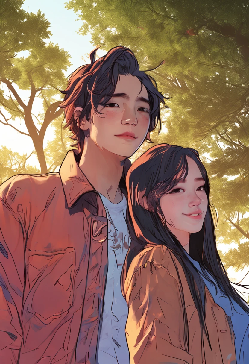"Image Quality: 8K (Best Quality Scale: 1.2), Artistic Style: Realistic, Photorealistic Factor: 1.37, Clarity: Ultra High Definition, Subject: 2 teens boy and girl , hair blue, or brown neon color and other sbrown neon colore, very long hair,, feather hair ornament, neon colors, flashes, stunning night sky, two Teenage random boys or girls (16 years old), Notable Features: Pleasant Smile, Closed Mouth, Exquisite Details, Lovely Nose, Composition: Full Body, Damp Hair, Context: Amidst Colossal Dalsefo, Korean idol looks,two,16 years old very clear face" cute smile, close mouth, k pop looks, clear symmetrical clear teeth, very detailed, Fashion show