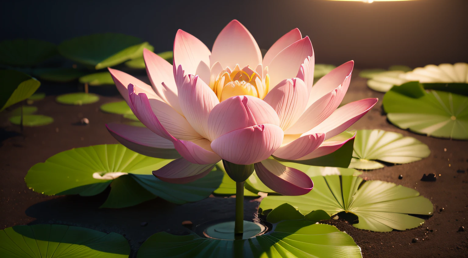 ((巨作)), (((Best quality))), ((Ultra-detailed)), ((Botanical illustration)),lotus flower,lotus flower，organic flowers,metals,Neon light,Futuristic flowers, plastic,Close-up,surrealism,digital plants,shining brightly,3D,C4D,Studio light