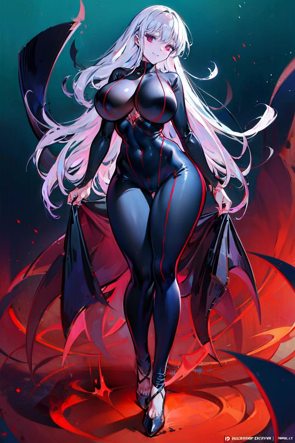 full body suits　huge tit　Big ass　seductiv　succubus　a smile