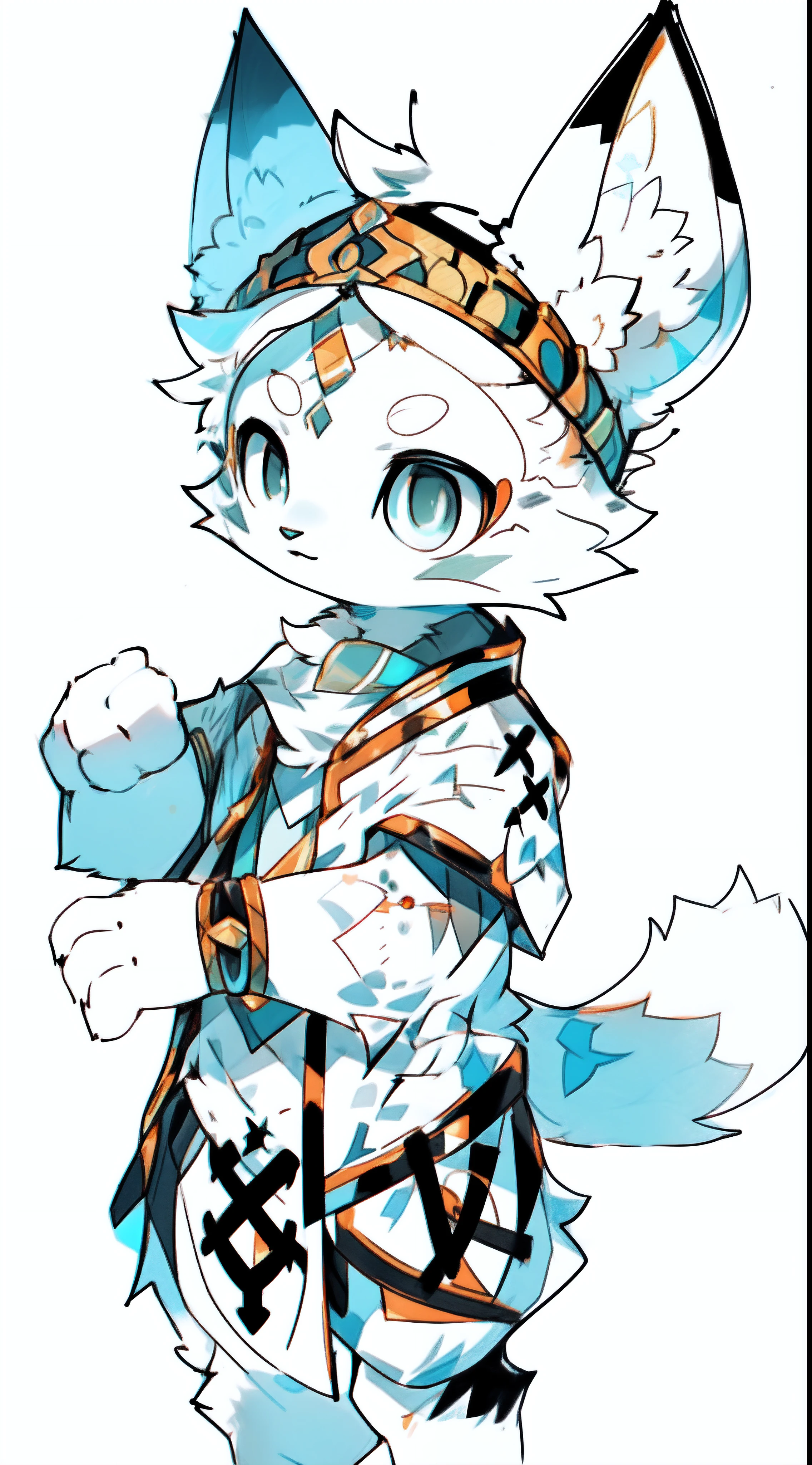 a drawing of a boy with a cat hat and a cat tail, clean lineart, simple lineart, thick lineart, bold lineart, clean anime outlines, lineart, fox from league of legends chibi, thick outlines, art style of rune factory 5, perfect lineart, thick black lineart, sketchy artstyle, old sketch, line art!!
