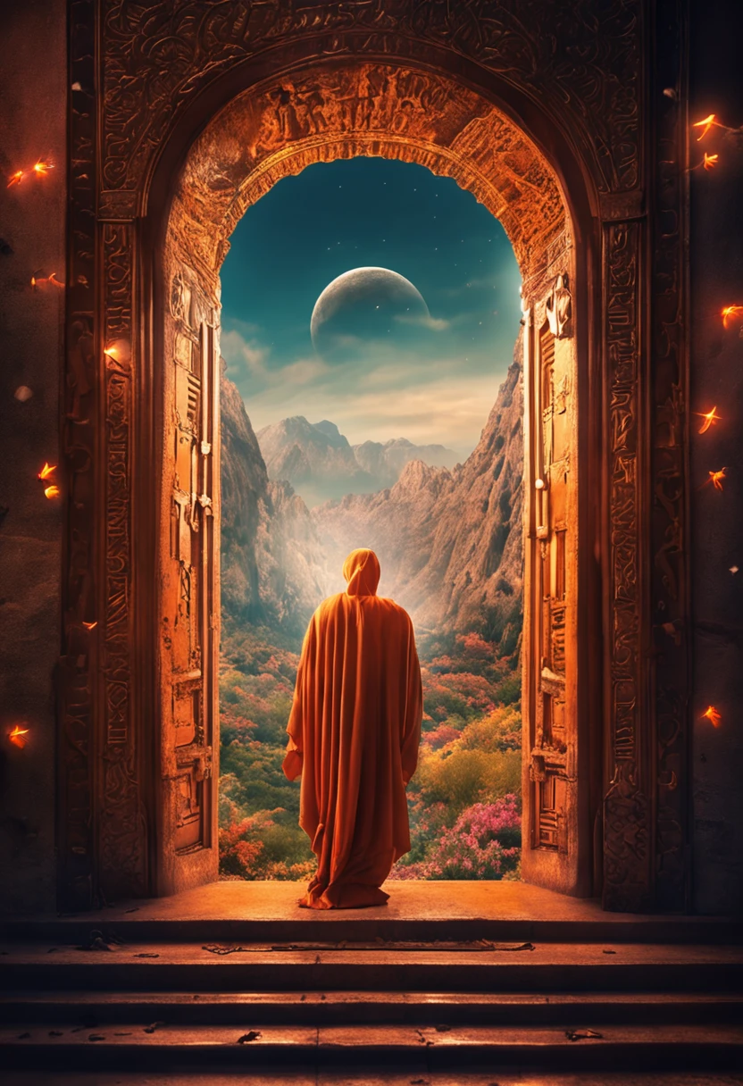 ajnos at the door of heaven high quality image , beautiful and emotional scene