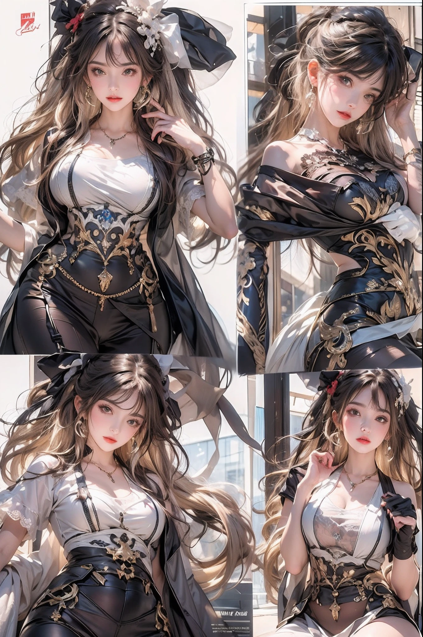 ((Masterpiece, Highest quality)), Detailed face, CharacterDesignSheet,full bodyesbian, Full of details, Multiple poses and expressions, Highly detailed, Depth, Many parts,beuaty girl,cinmatic lighting,with light glowing,Lace,lacepantyhose,high-heels
