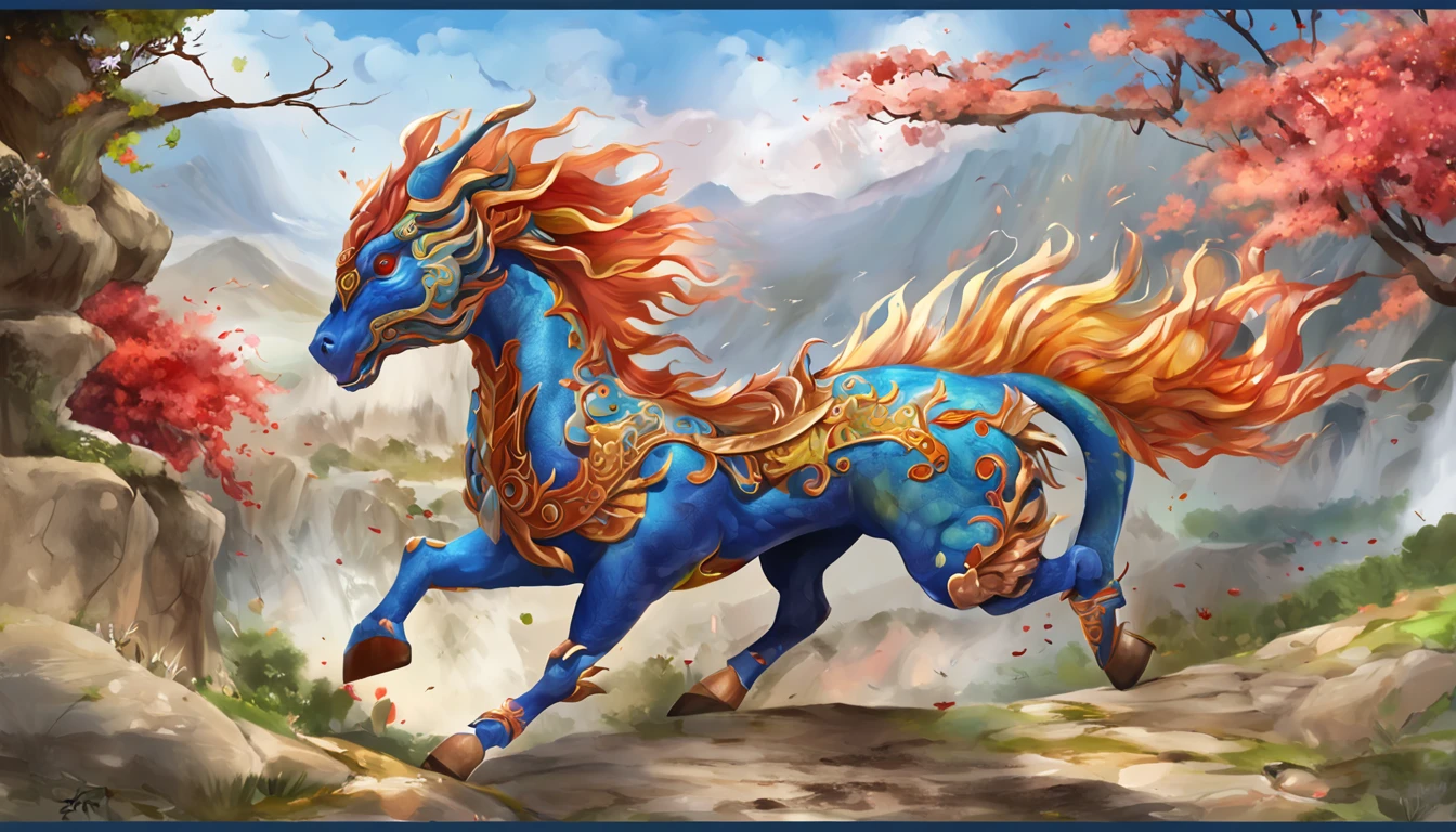Full body like, Chinese Dragon Body is a Horse, the Extremely Detailed CG Unity 8K Wallpapers, (Colorful:1.2), Gentle background, cute cartoon, 牙, Hires upscale: 1.7, Hires upscaler: 4x speed_NMKD-SIAX_200k, Noise reduction intensity: 0.45, Lifelike texture, Dynamic Angle, (((+++Lightning is intertwined with the body///))), Colorful auspicious clouds, Shadowing, Atmospheric perspective, in a panoramic view, Wide Shot, 16 K, Anatomically correct, Super Detail