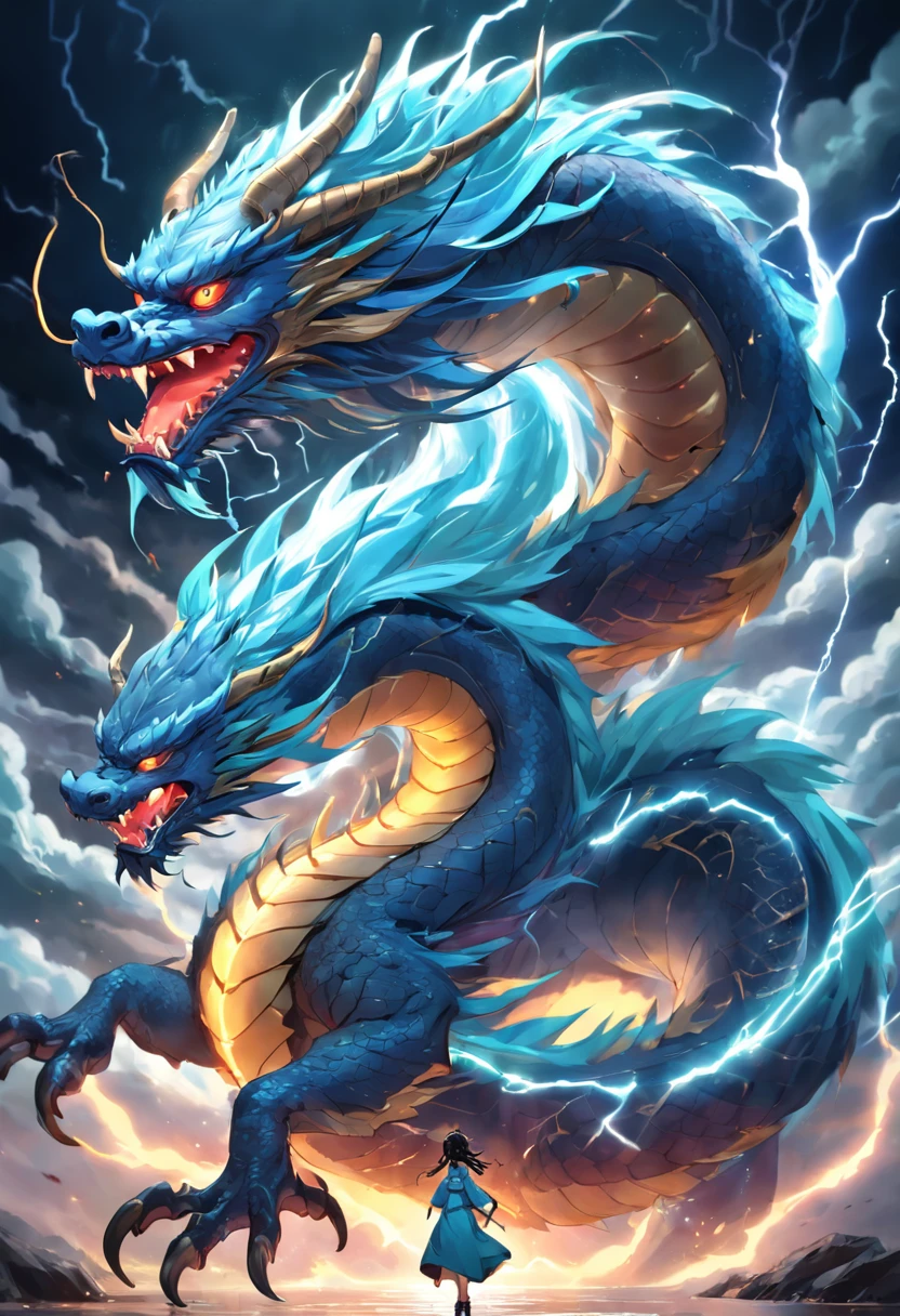 (Ying Dragon God), (Through the Clouds), (Top of the Mountains), (Complex), (Super Detail), (Starry Sky Background), (Stout Limbs), (Moon Night), (Ultra Clear), (Best Quality) --v 6