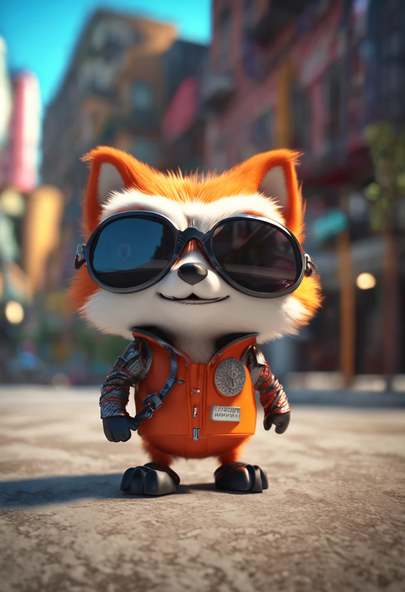 portrait of a cartoon fox wearing sunglasses, in the style of vray tracing, neonpunk, photo-realistic techniques, konica big mini, detailed costumes, colab, cold and detached atmosphere, 8k, sharp focus, ultra highly detailed, --ar 2:3 --s 750 --q 2 --v 5