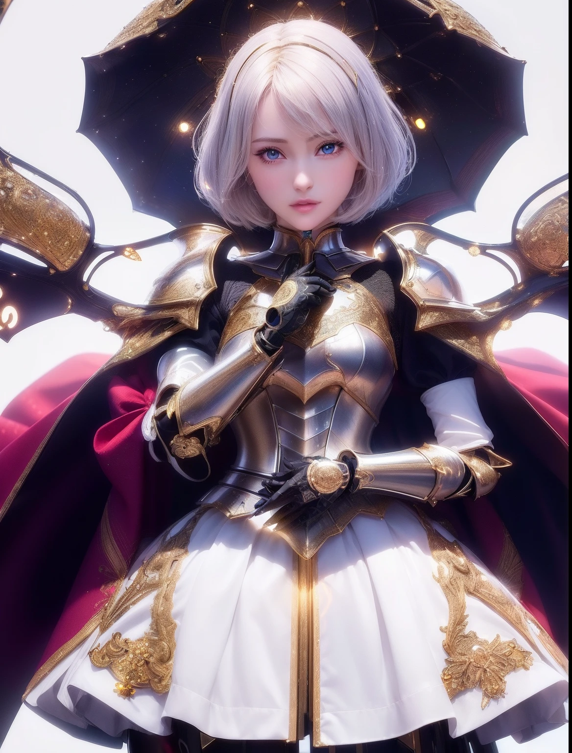 ((beauty slim shape)) perfect skin and beauty anime face, hyperrealistic masterpiece, (((in extremely complex & superdetailed doll dress and armor))), cinematic illumination: 8k, symmetrical eyes, realistic, sharp focus, HD, highly detailed, intricate, photography, hyperrealism, hyperrealistic, film, studio portrait, detailed, dramatic lighting, maximum definition and sharpness, (((highly detailed external glowing lighting))), (((short hair)))