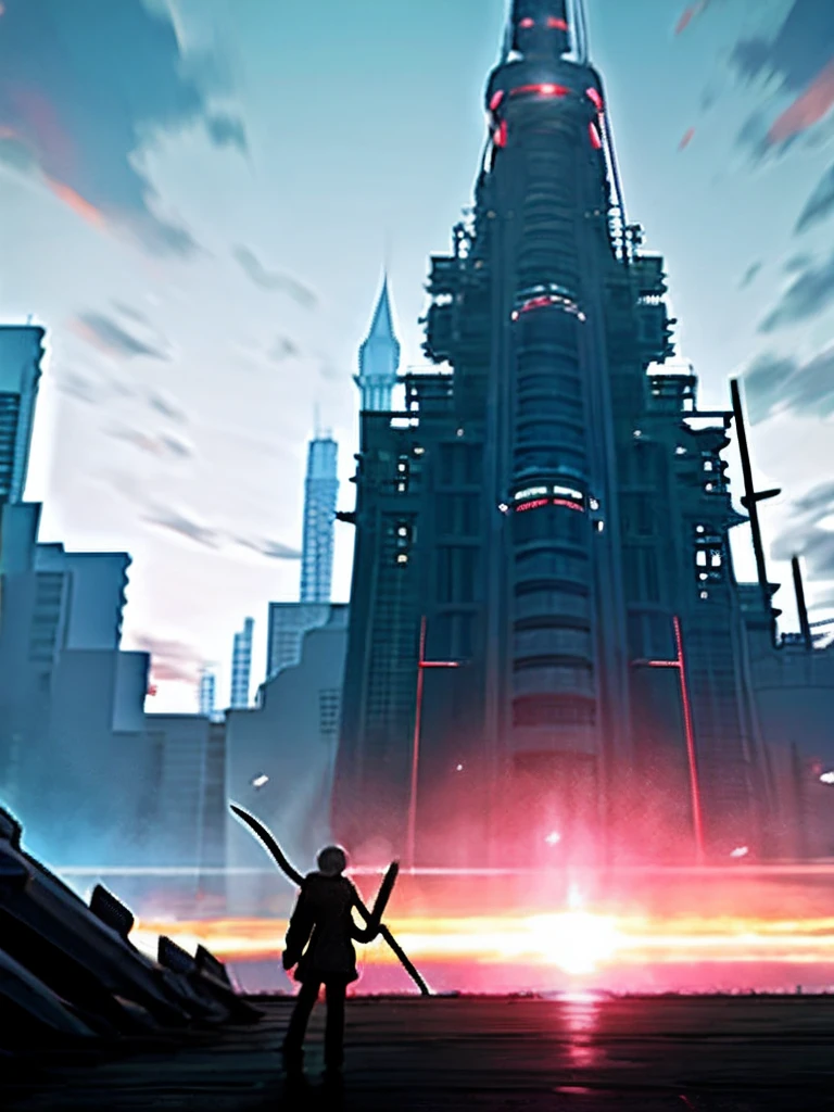 (A giant scythe with a dark weapon:1.4),
