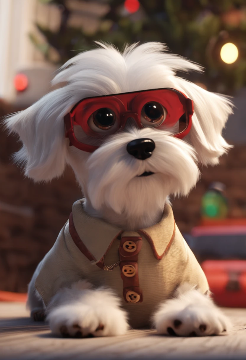 Maltese dog as a Pixar character. 4K, --ar 3:2