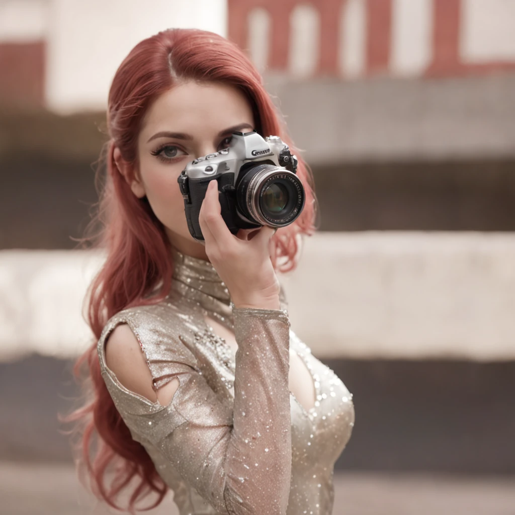 Detailed and realistic representation of the spacegirl pin-up style, garota bonita caucasiana vestida com uma minissaia sem calcinha, top view, vista de baixo. Looking back, White and pink head with floating particles in the air, brilhando, butt in front of the camera, camera inclinada em 12 graus negativos, camera aberta mostrando o corpo todo, camera 70 mm cinematografica, com flair lens, vintage anos 50, vintage retro girl 50's, spacegirl.